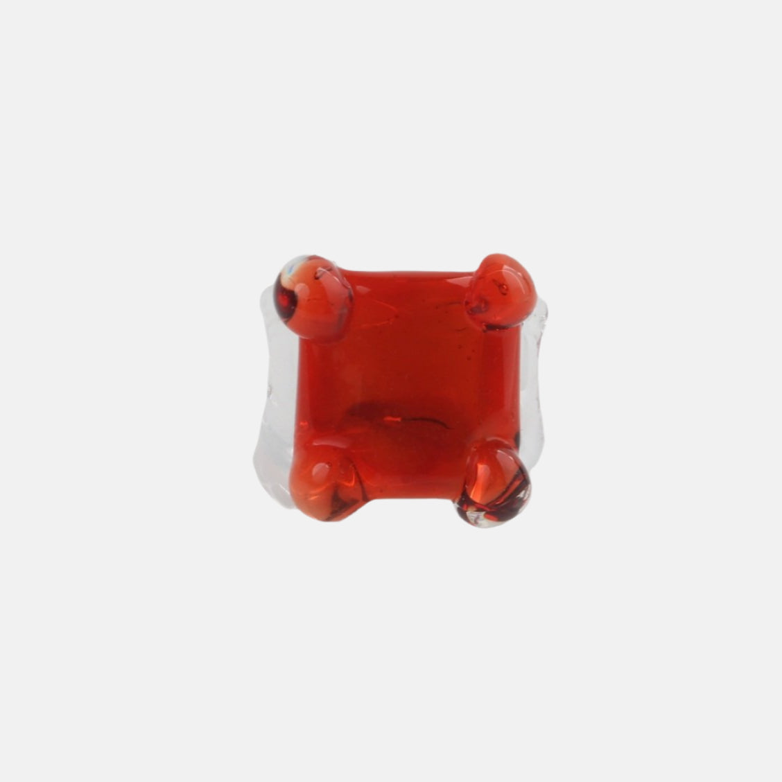 Square Prong Set Ring, Pomegranate