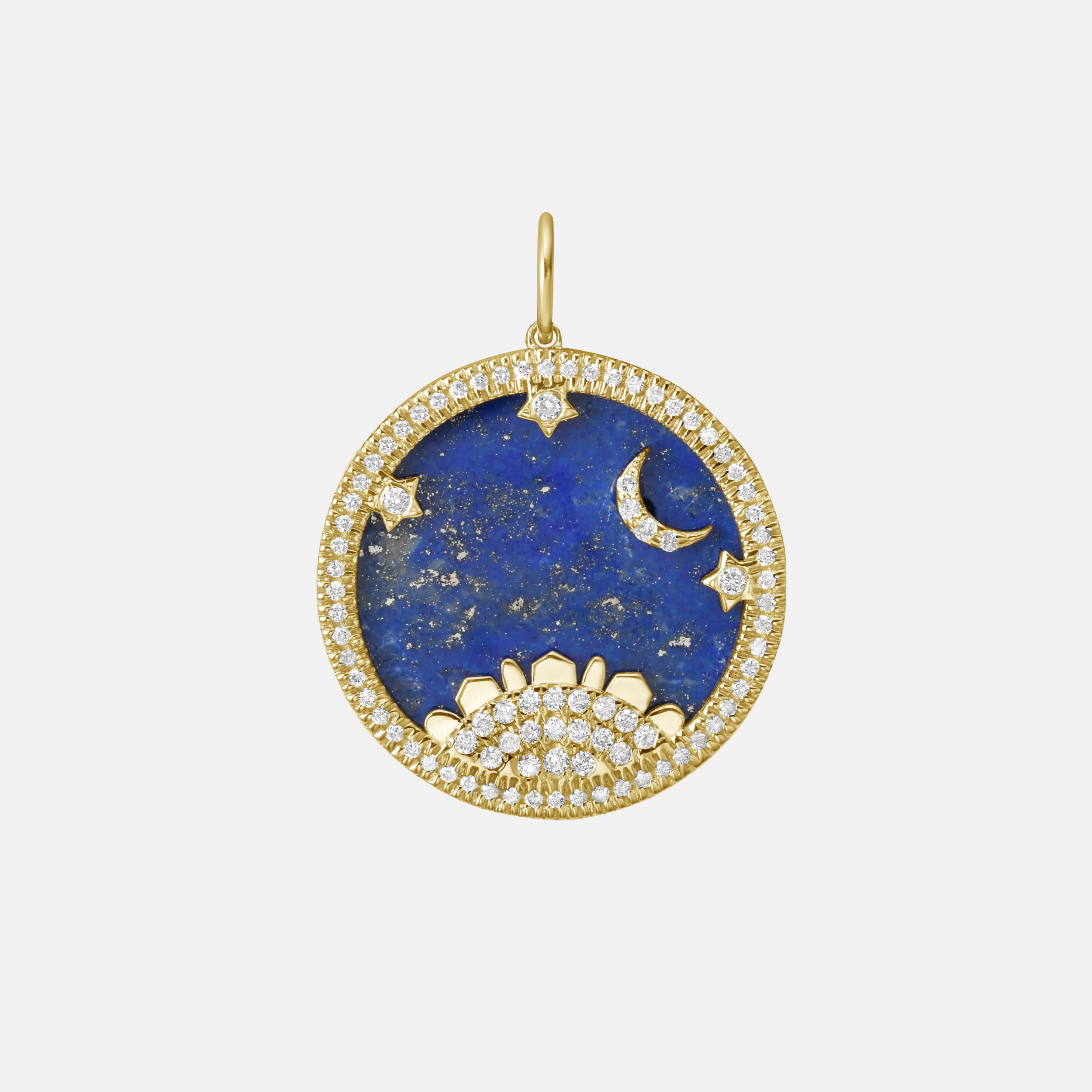 Starry Night Lapis Mountain Charm