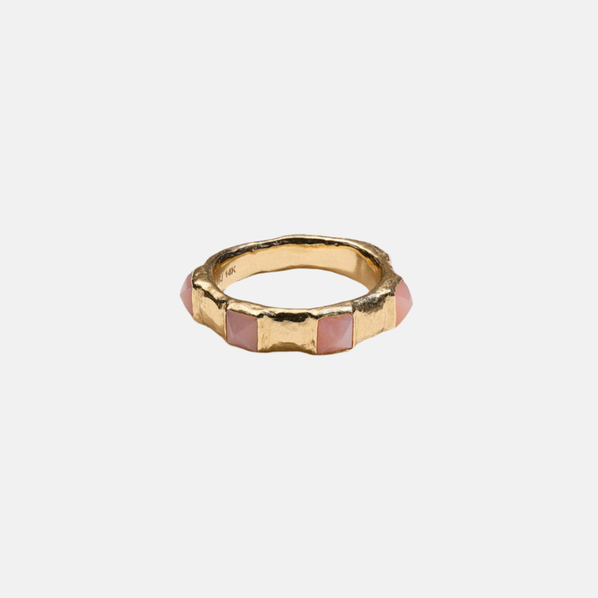 Stone Pyramid Band, Pink Opal