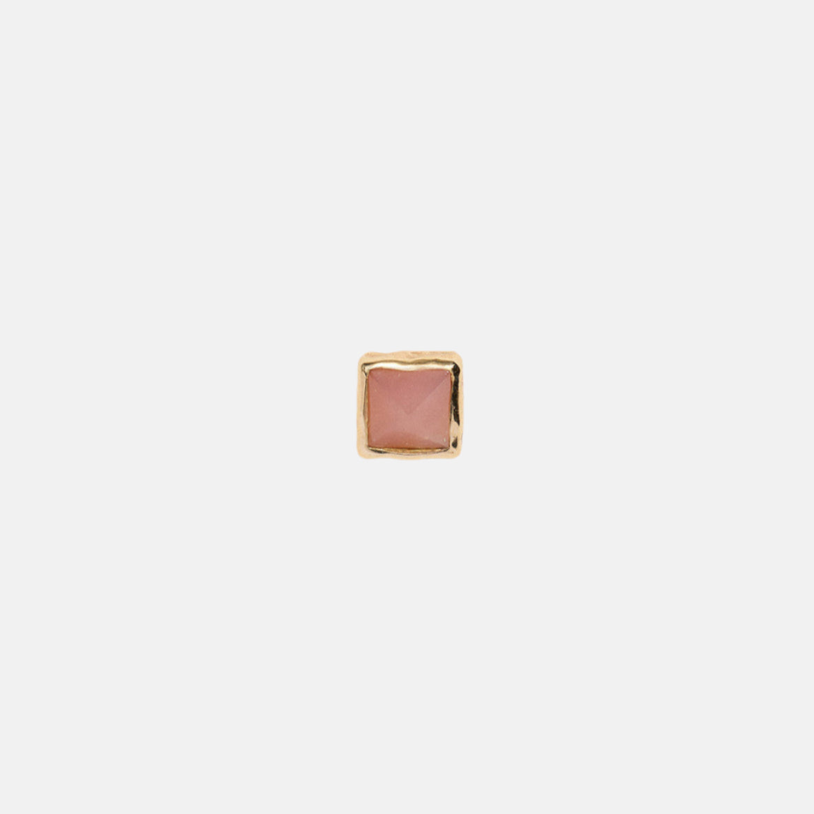 Stone Pyramid Stud, Pink Opal