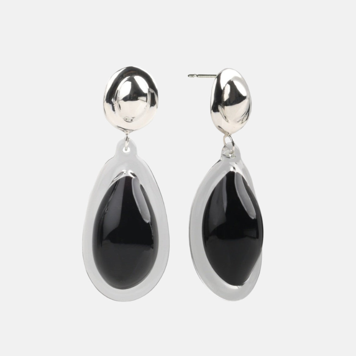 Bubble Drop Earrings, Black