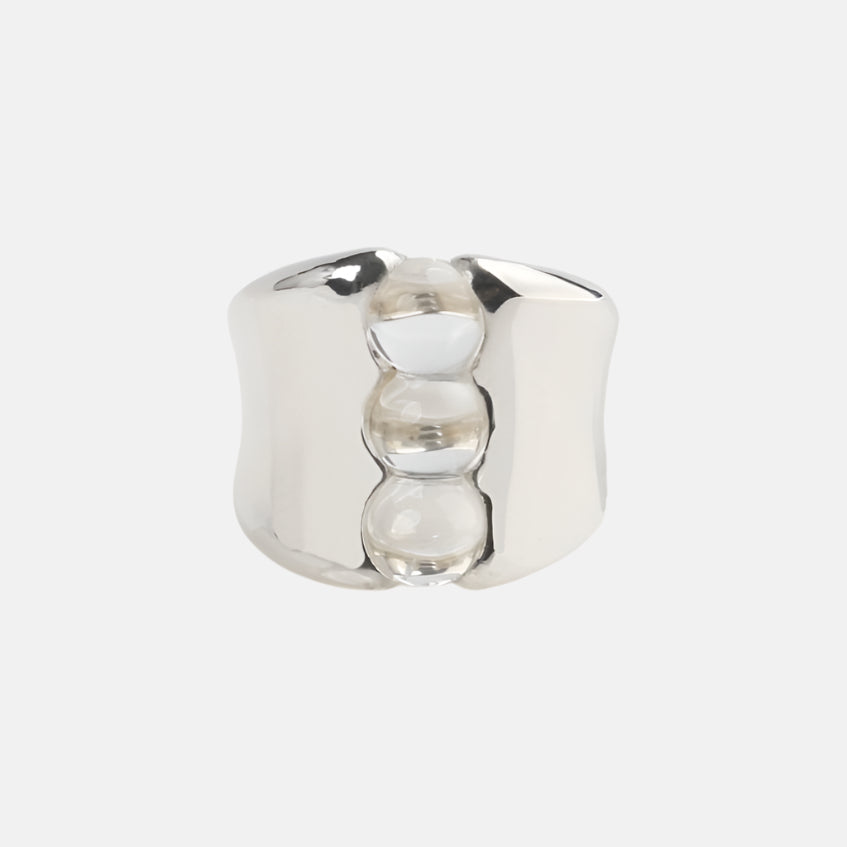 Three Pea Ring, Silver