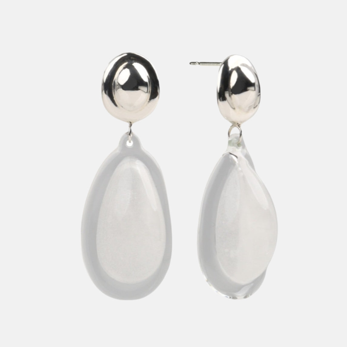 Bubble Drop Earrings, White