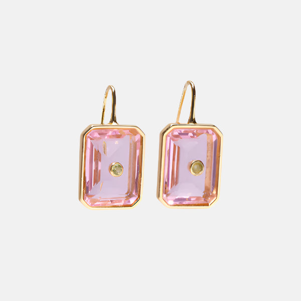Tile Earrings, Pale Pink