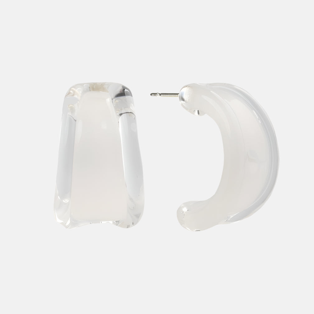 Bubble Hoops, White Satin