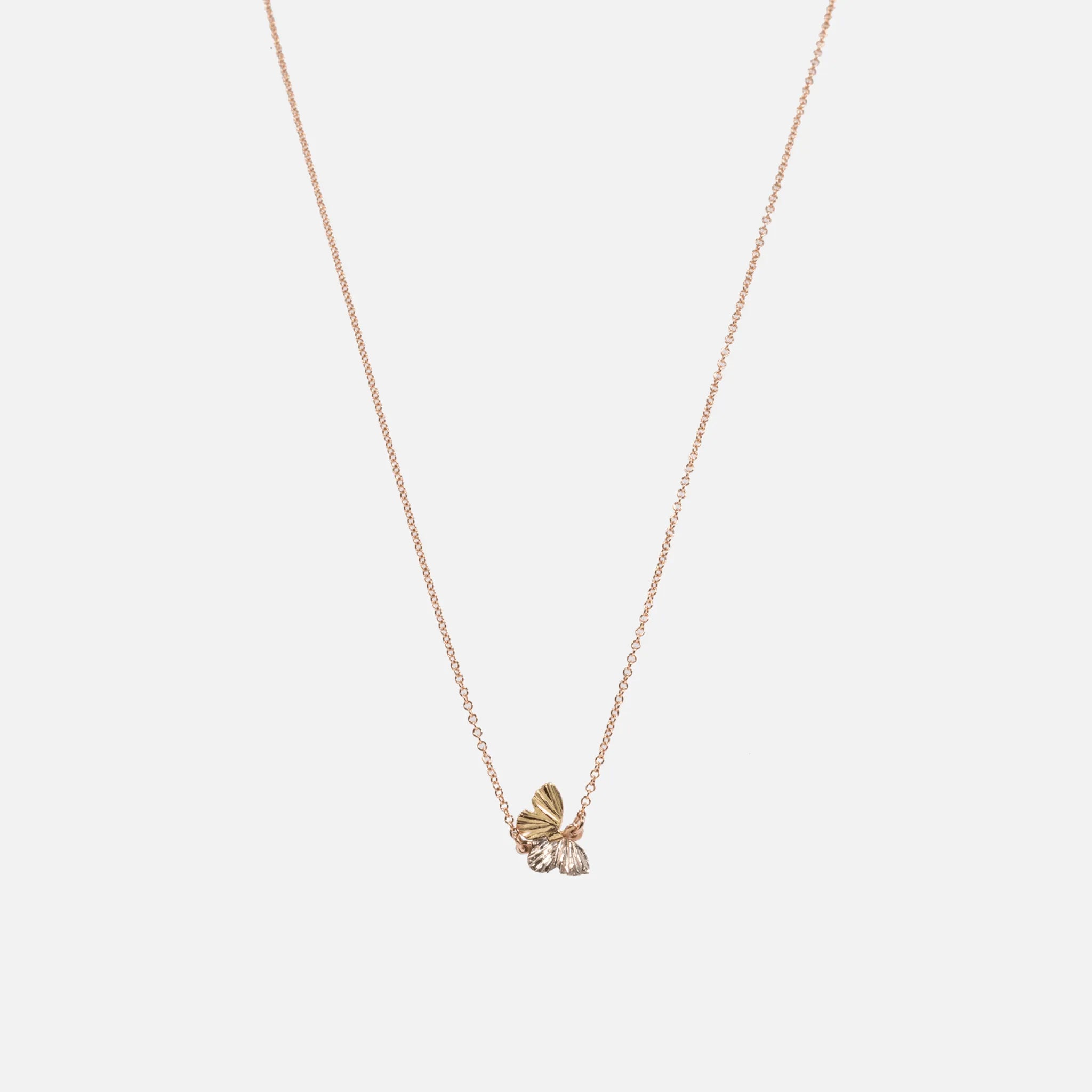 Tricolor Tiny Asterope Migration Butterfly Necklace