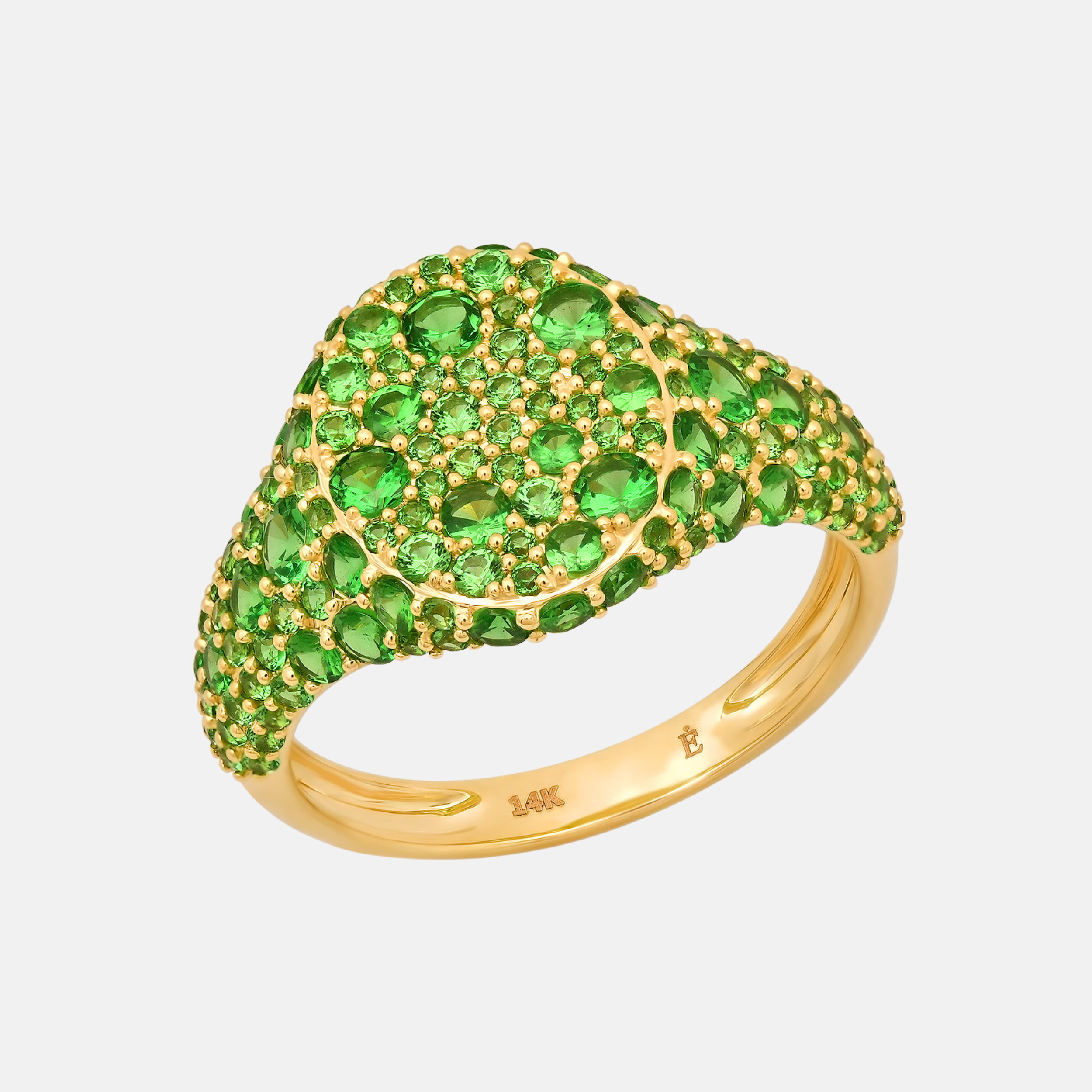 Tsavorite Encrusted Signet Ring