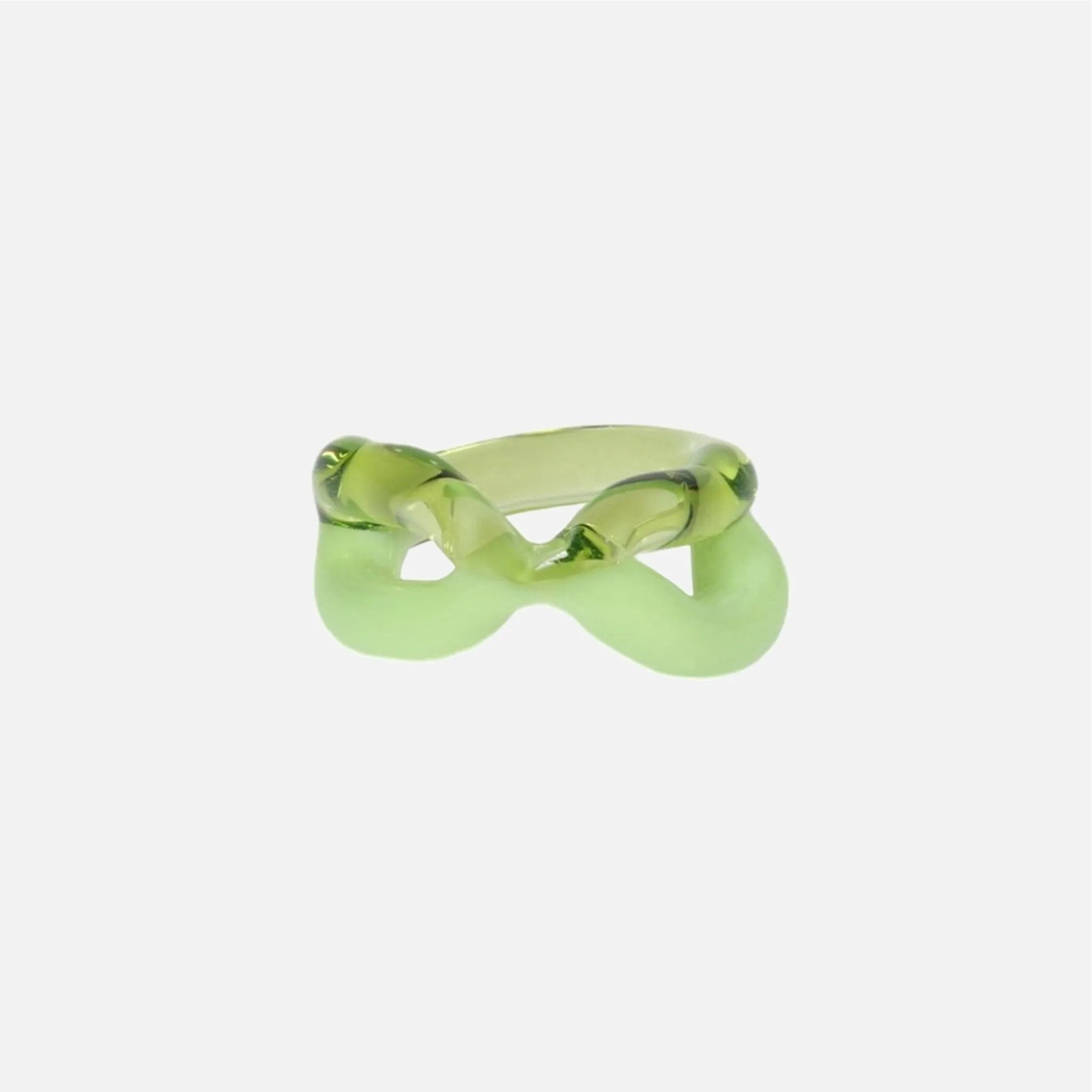 Two Tone Ribbon Ring, Milky Green