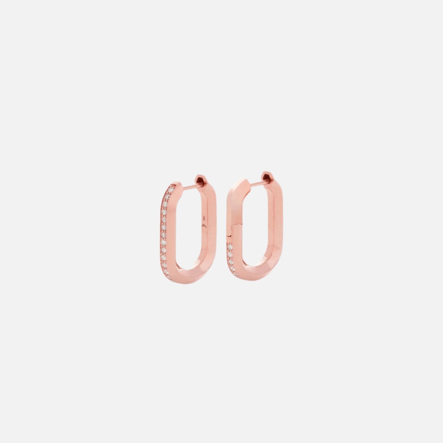 Vault Hoops, 18k Rose Gold