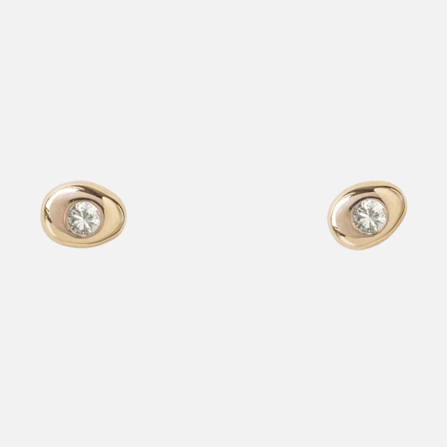 White Diamond Pebble Studs