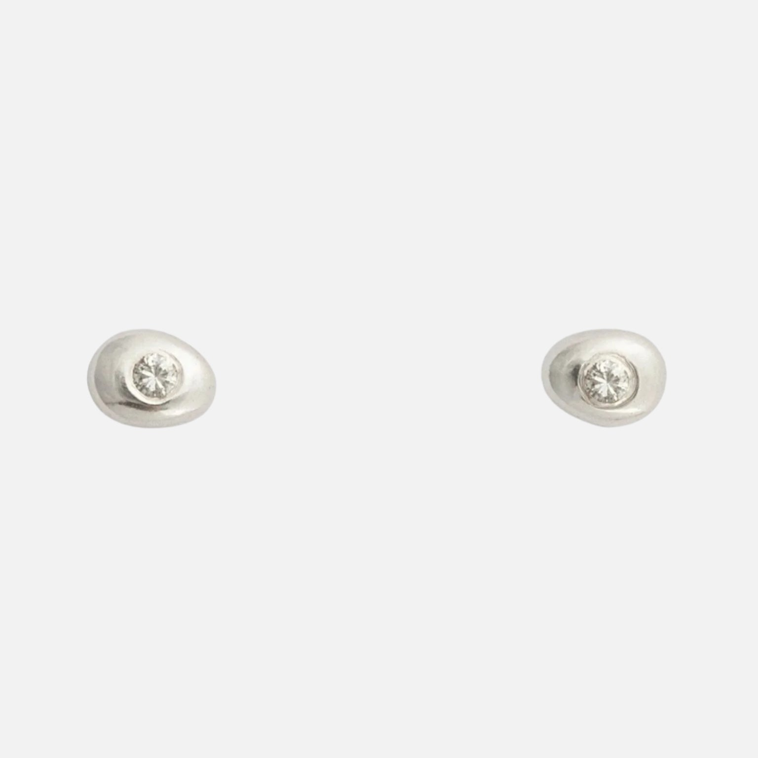 White Diamond Pebble Studs 5 White Diamond Pebble Studs