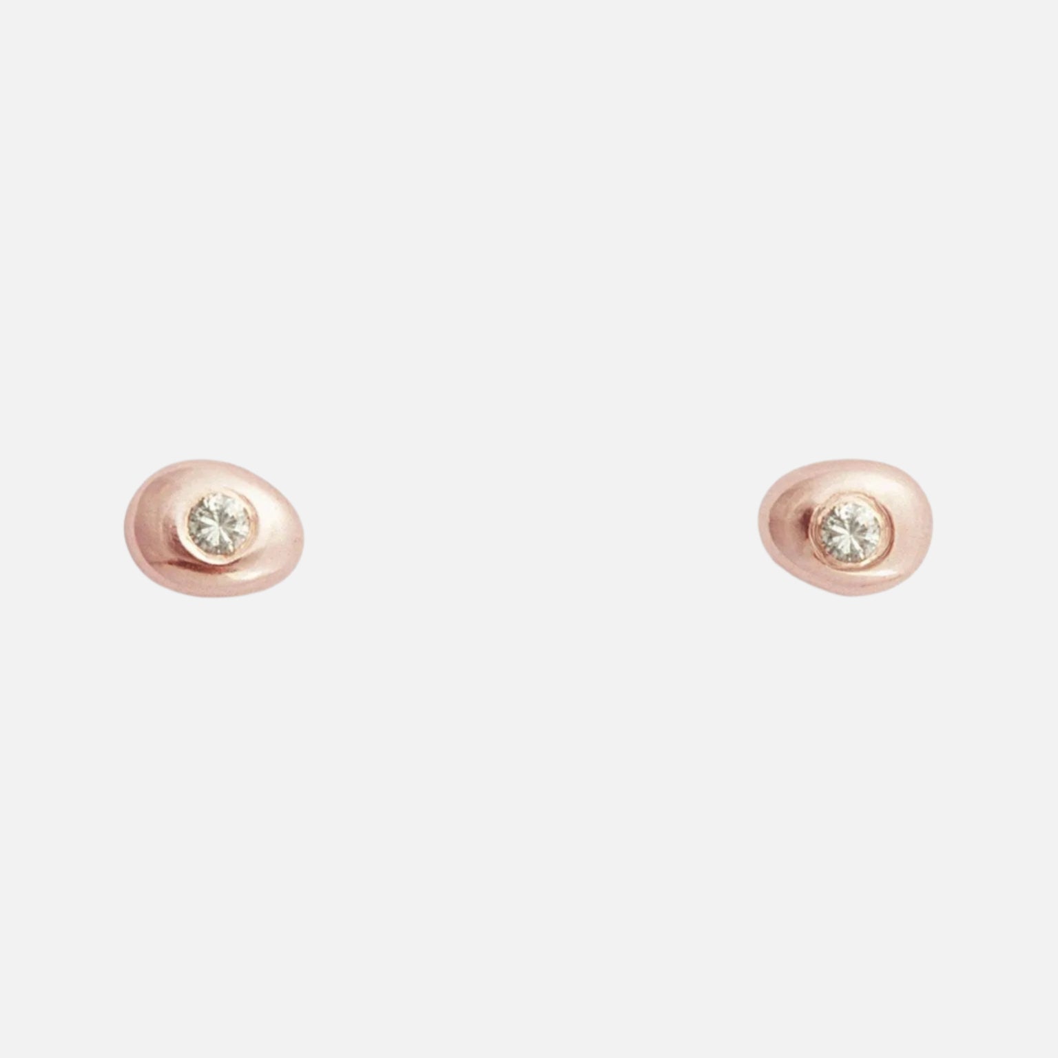 White Diamond Pebble Studs 7 White Diamond Pebble Studs