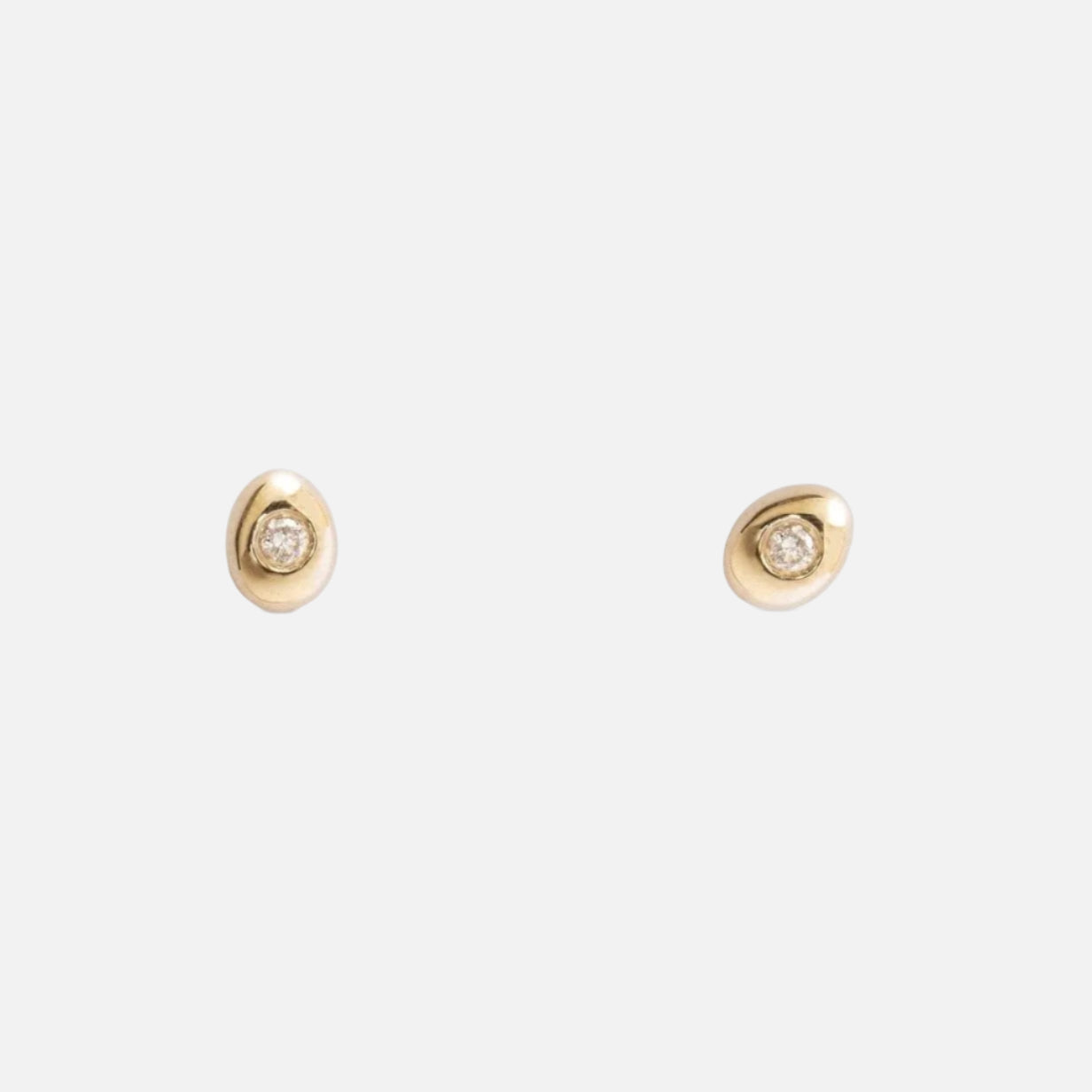 White Diamond Petite Pebble Studs