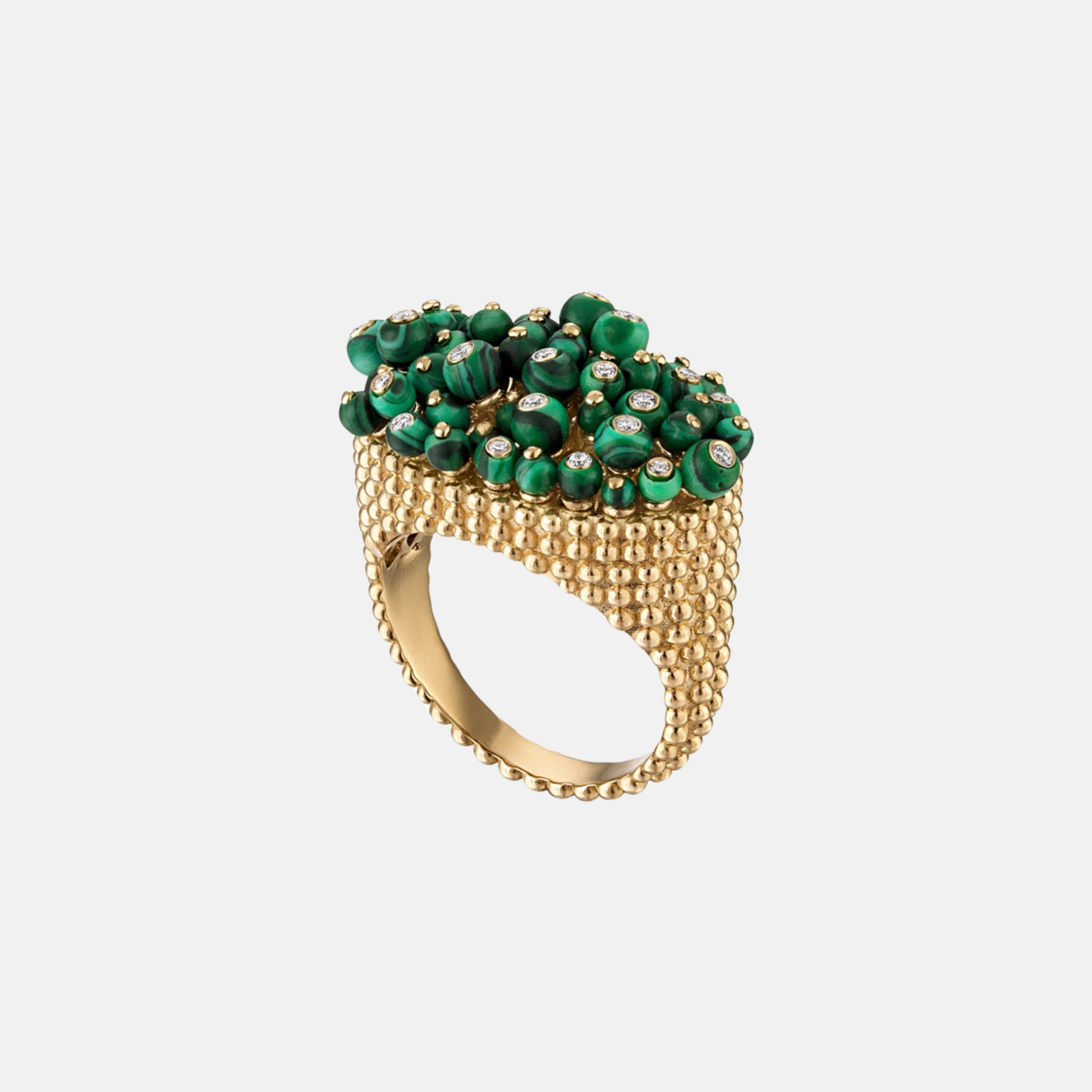 Bubbles Explosion Ring, Malachite