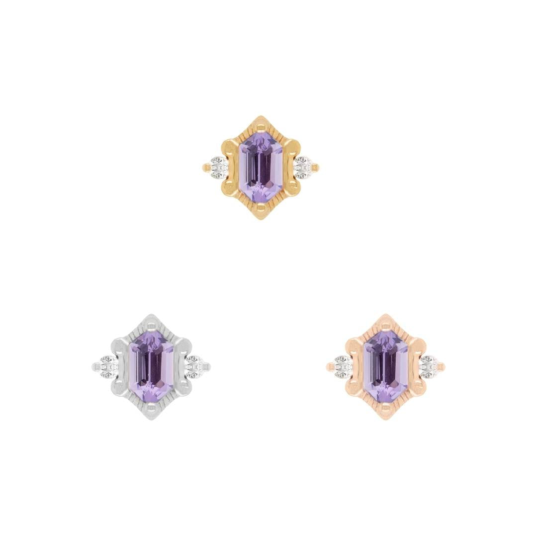 Reyna - Amethyst - Threadless End