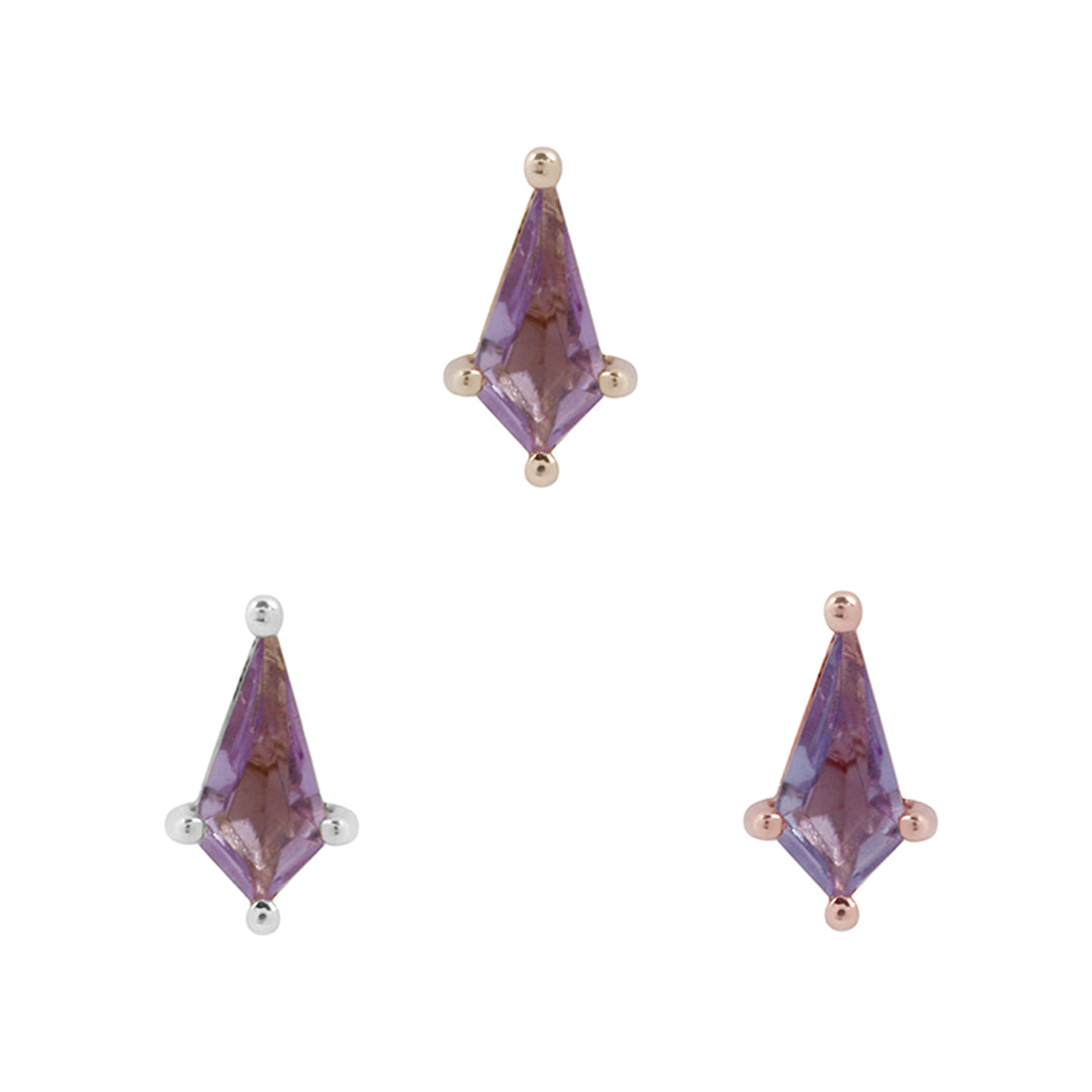 Mini Soho - Kite Cut Amethyst - Threadless End