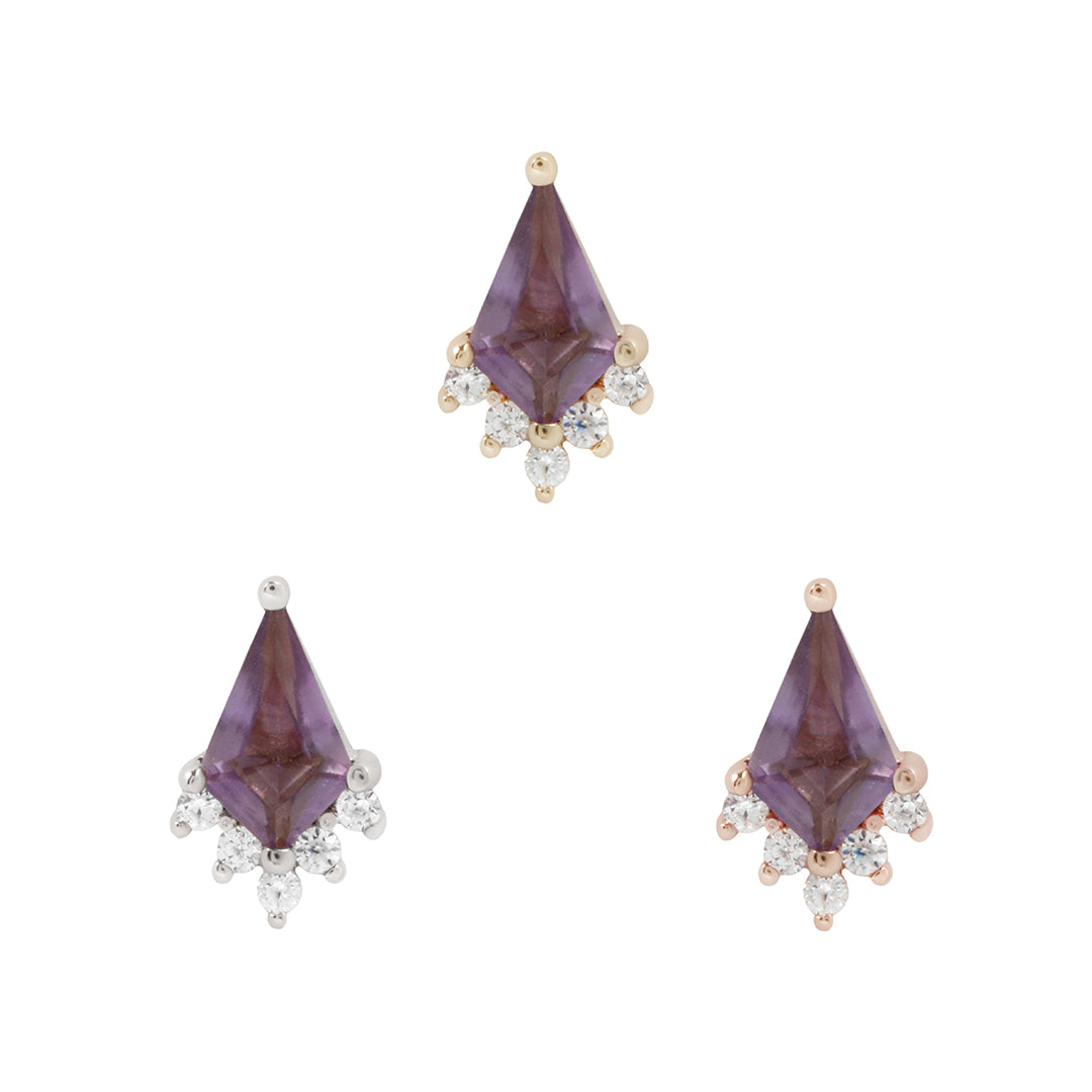 Noble - Amethyst + CZ - Threadless End