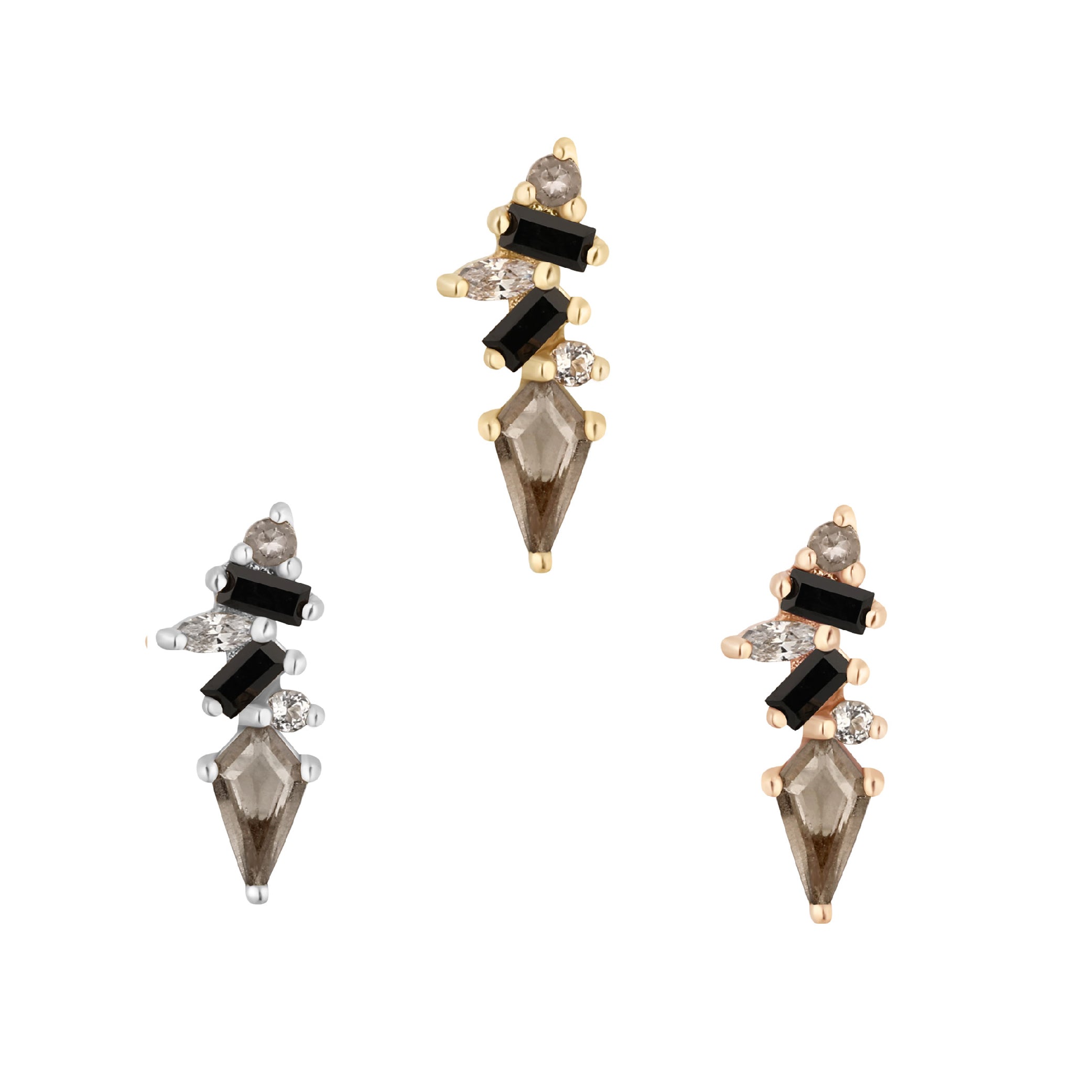 Mixt - Smoky Quartz + Black Spinel - Threadless End