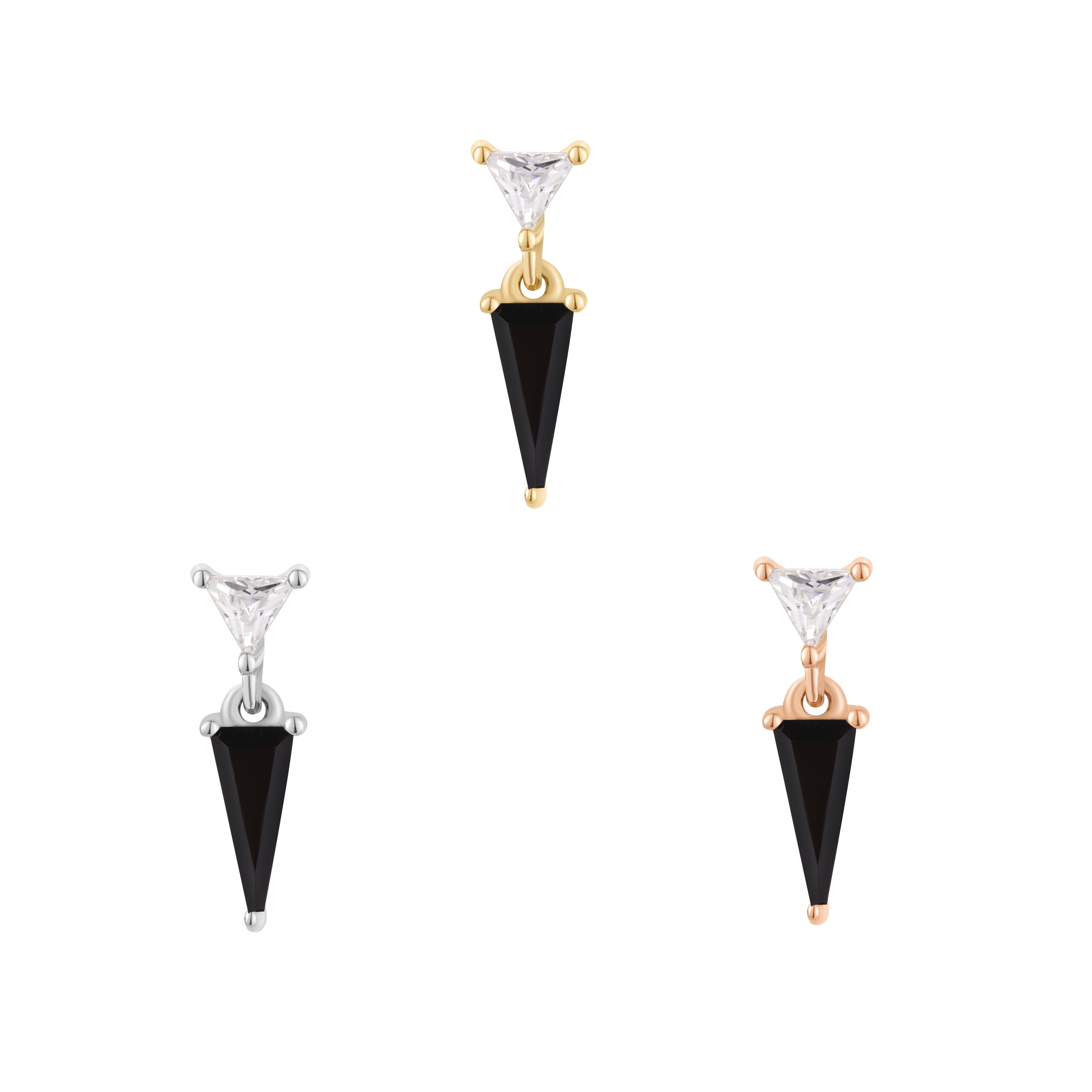 Daring - Black Spinel + CZ - Threadless End