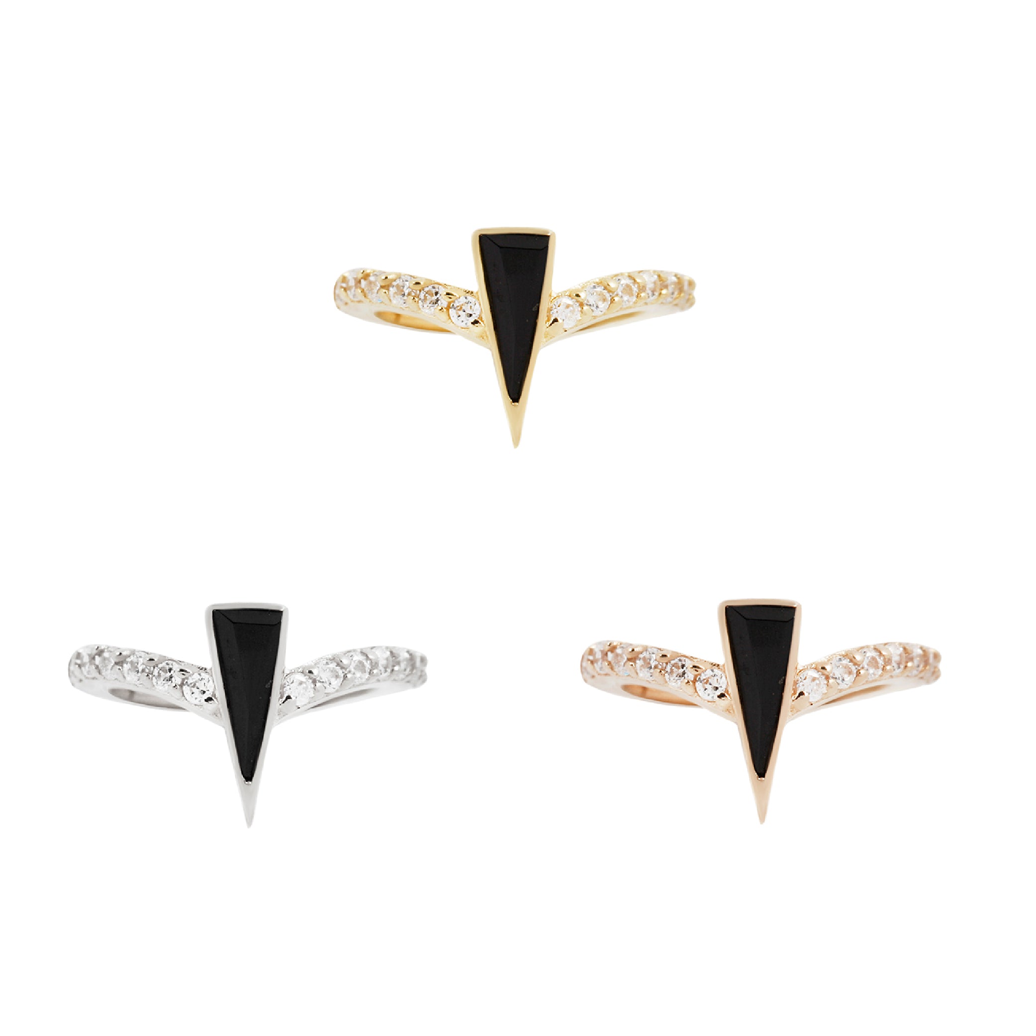 Mikah - Black Spinel + CZ - Clicker