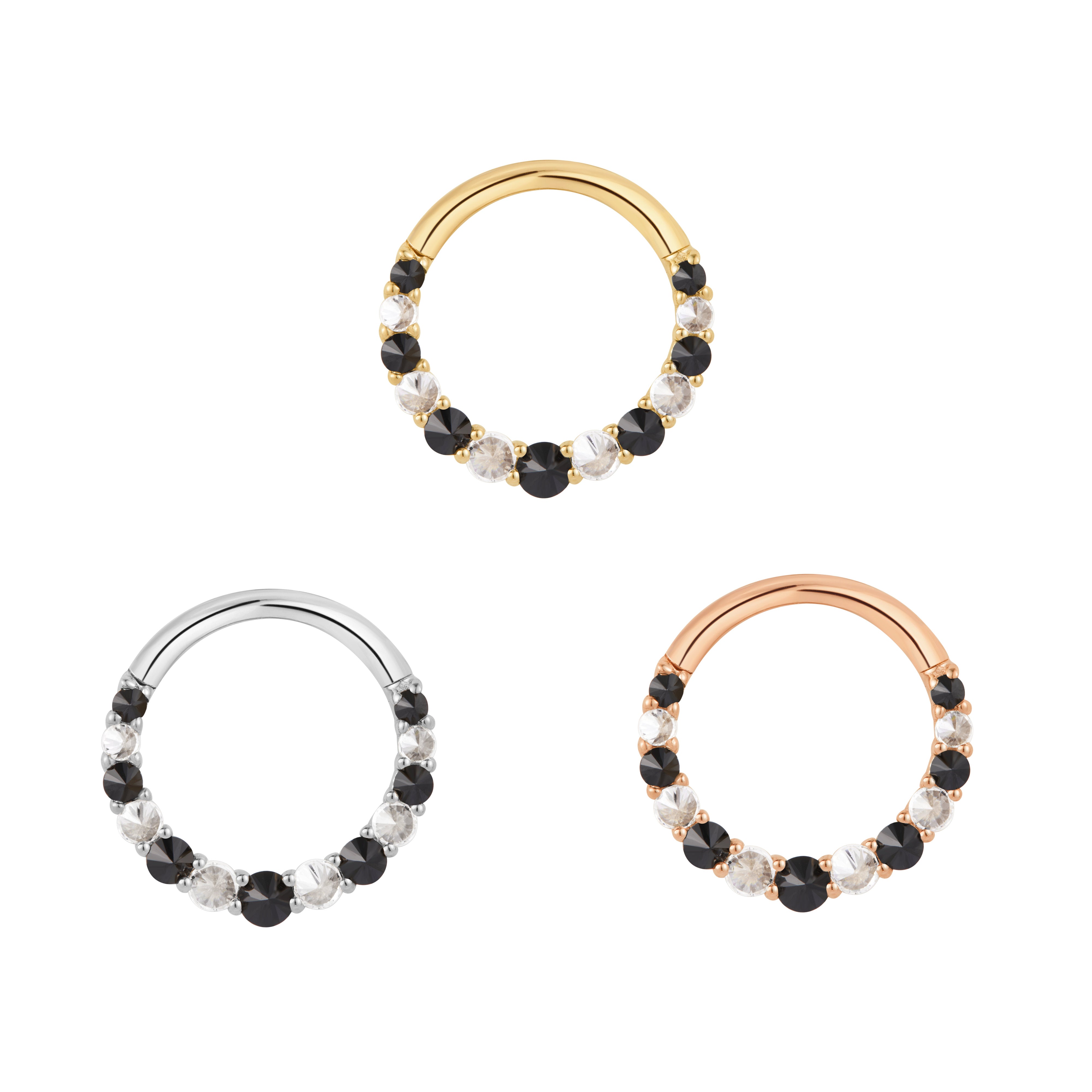 Eclipse - Black Spinel + CZ - Clicker