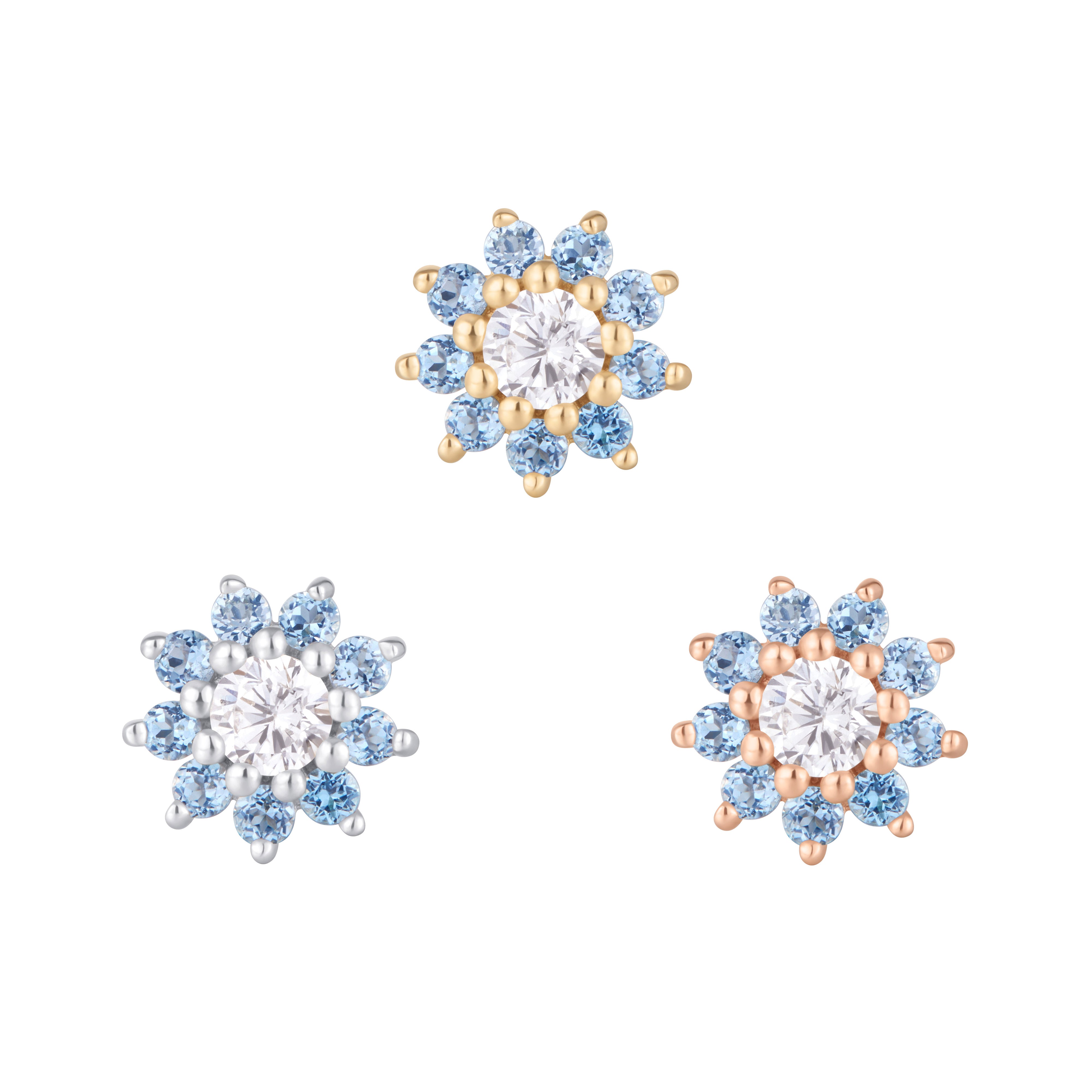 Eloise - London Blue Topaz + CZ - Threadless End
