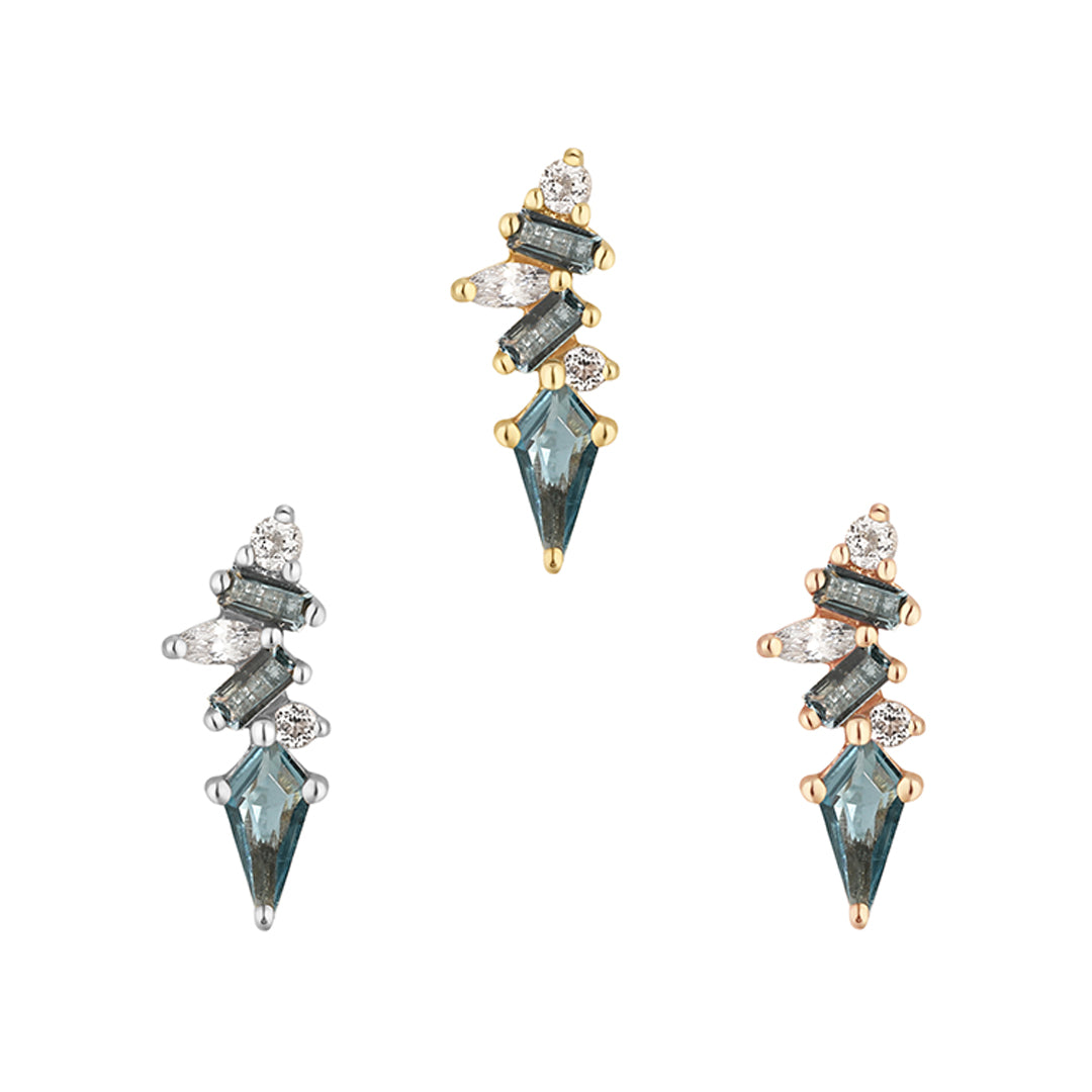 Mixt - London Blue + White Topaz - Threadless End