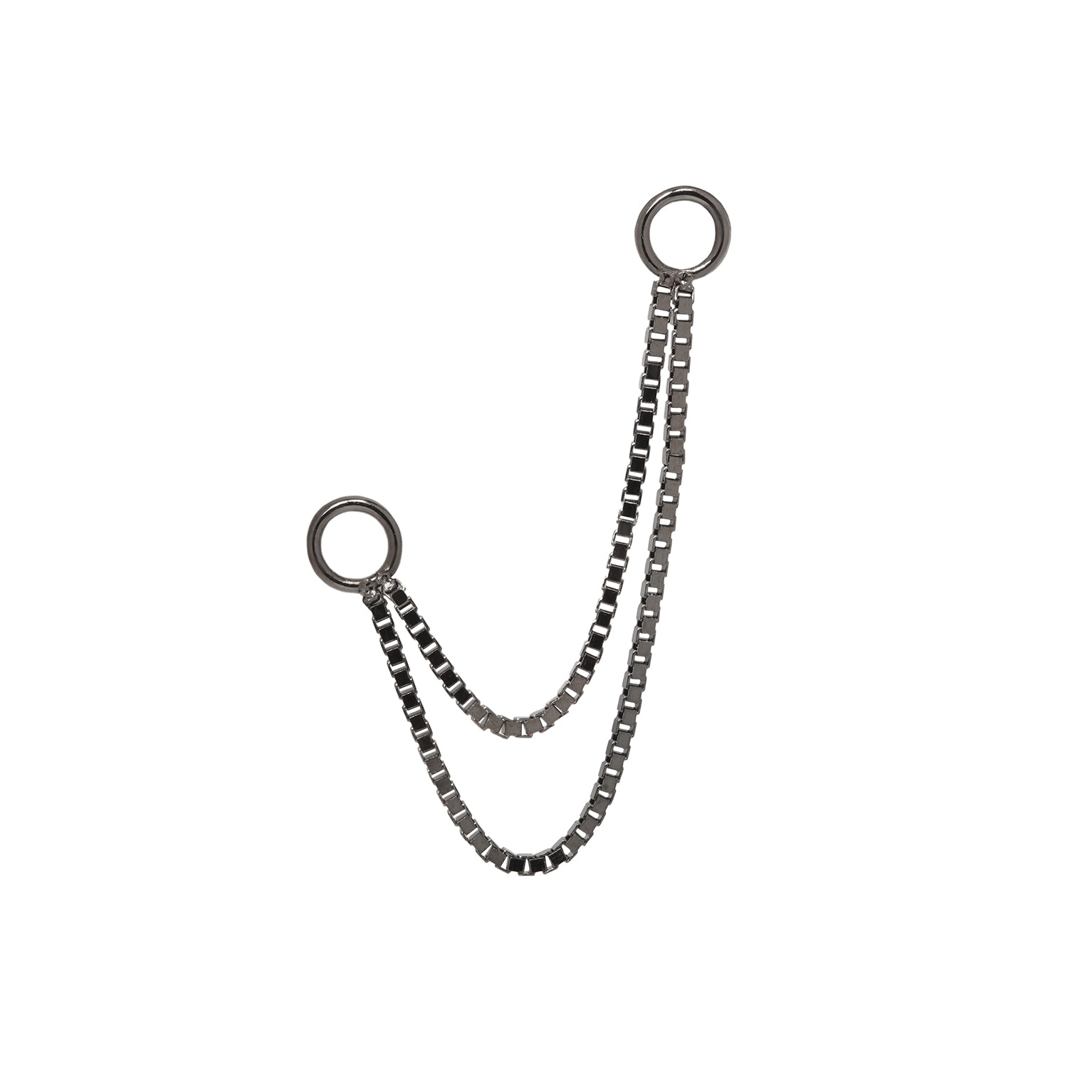 Double Box Rhodium Chain