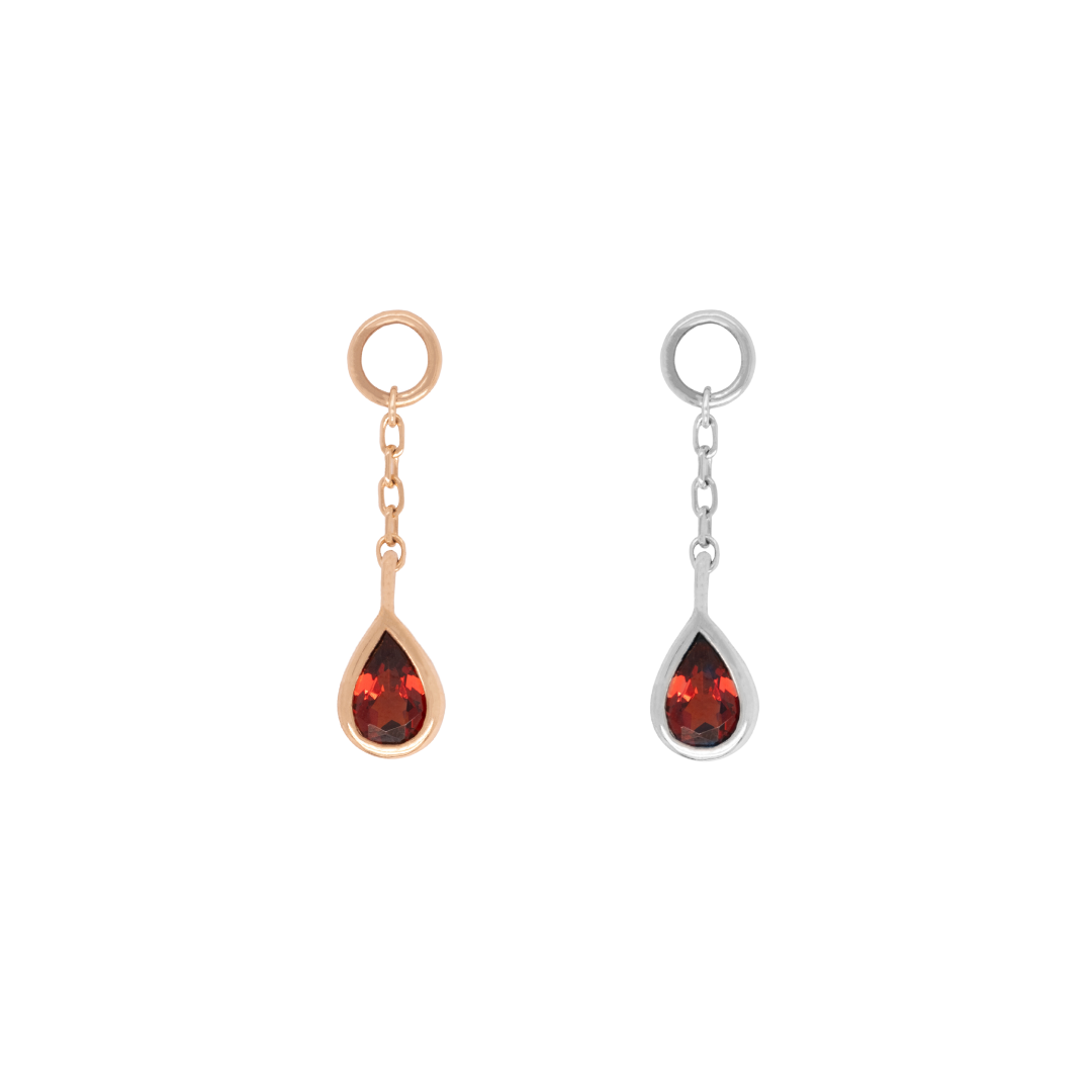 Concorde - Garnet + Chain - Charm