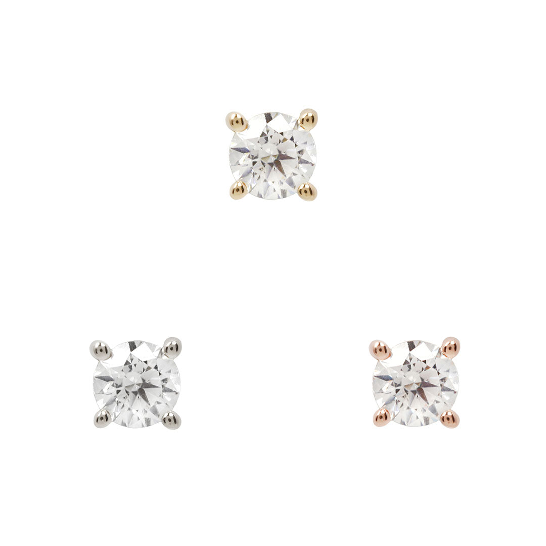 Swarovski CZ Prong - Threadless End