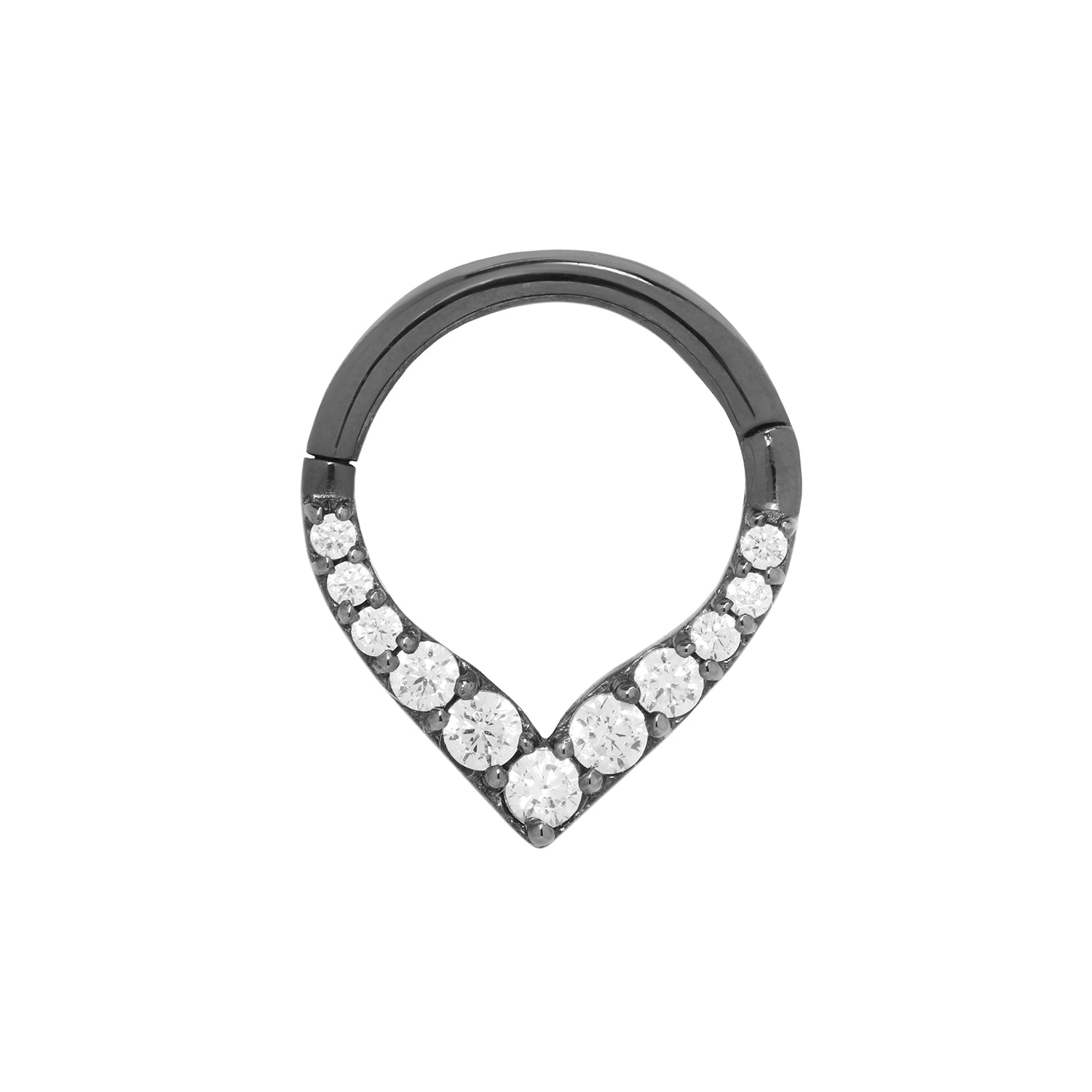 All Rise No Shine - CZ + Rhodium - Clicker