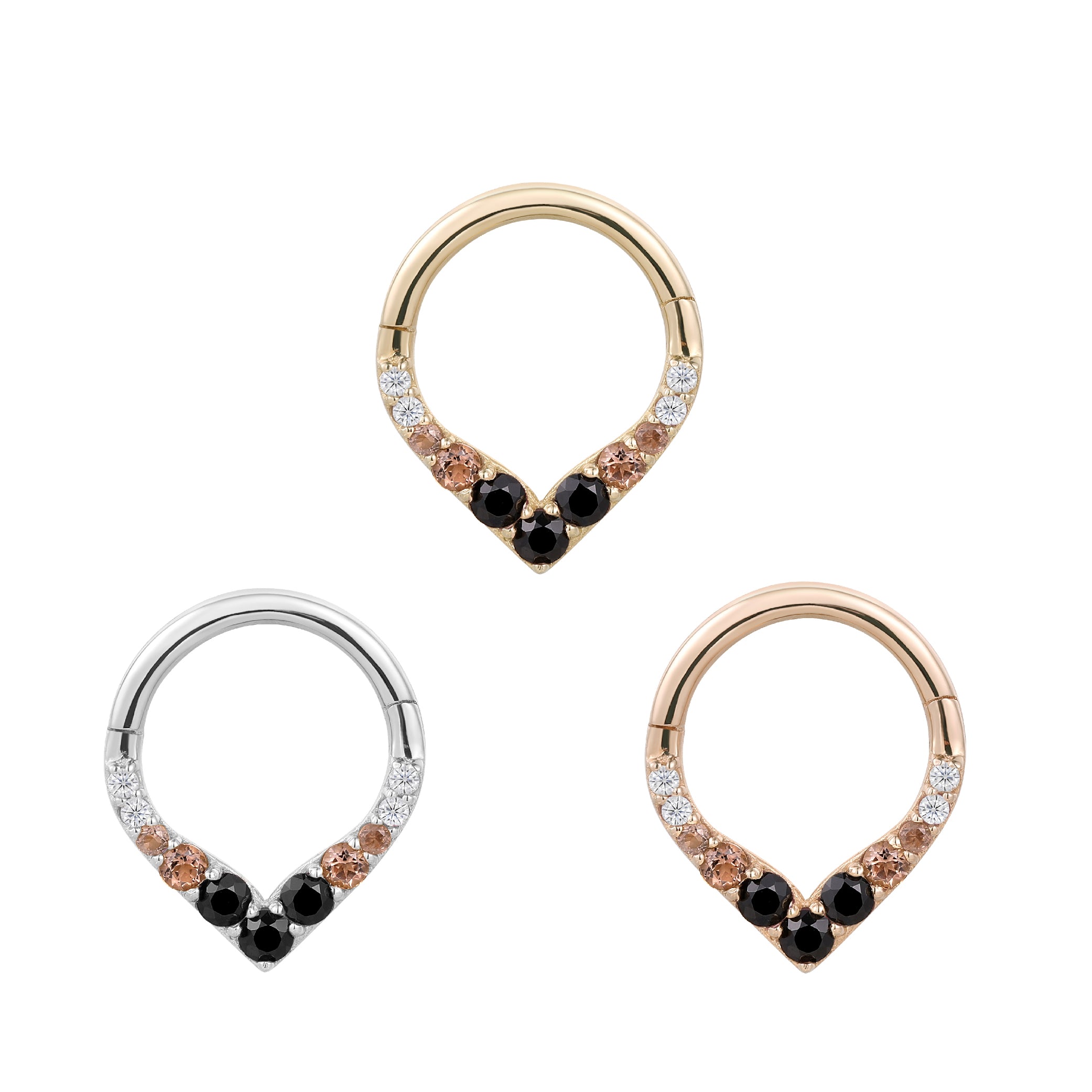 Rise + Shine - Smoky Quartz + Black Spinel Ombre - Clicker