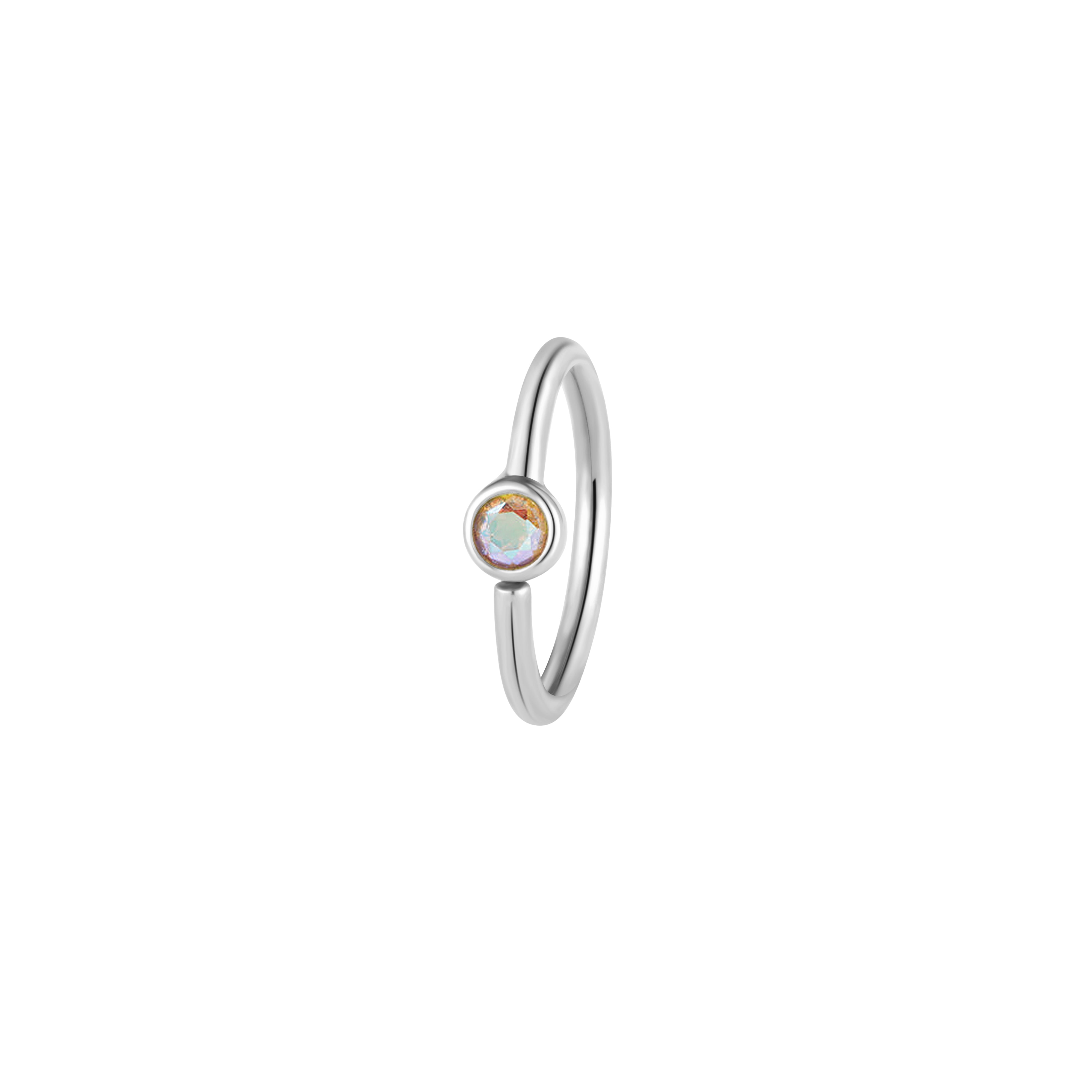 Fixed Bezel Bead Ring 2mm Mercury Mist Topaz - Side Set Facing 5 Fixed Bezel Bead Ring 2mm Mercury Mist Topaz - Side Set Facing