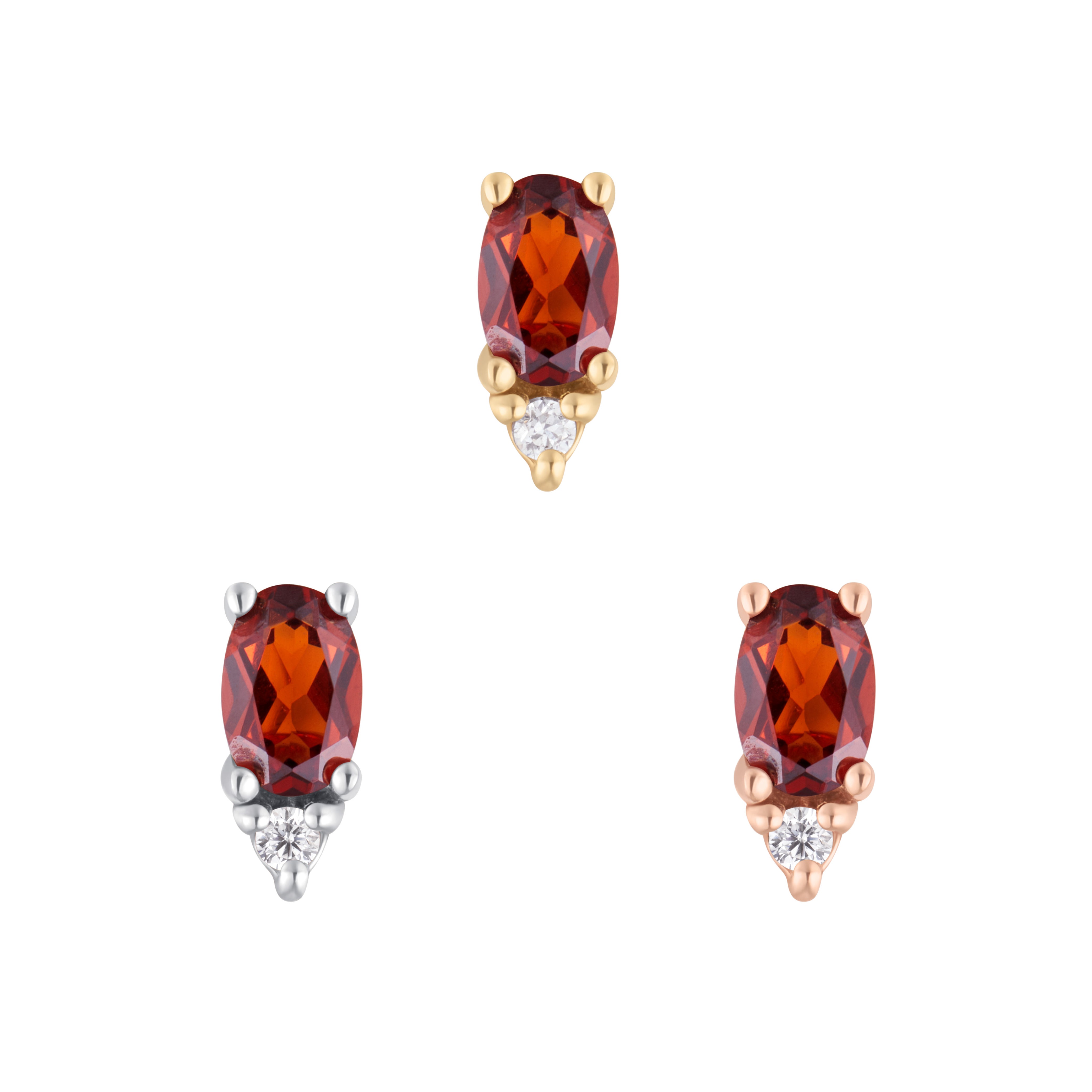 Desden - Garnet + CZ - Threadless End