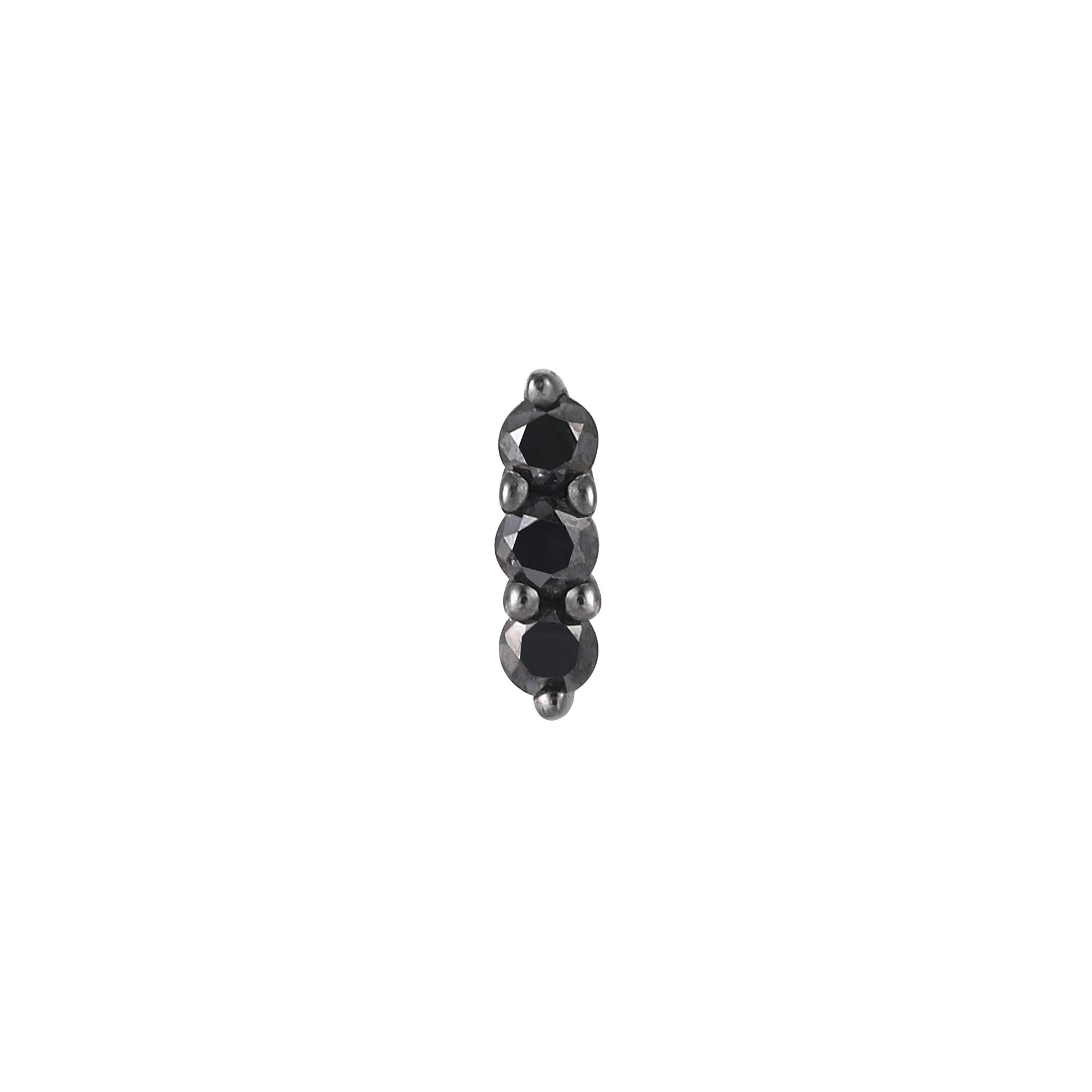 Mishka Prong 3 - Black Diamond + Rhodium - Threadless End