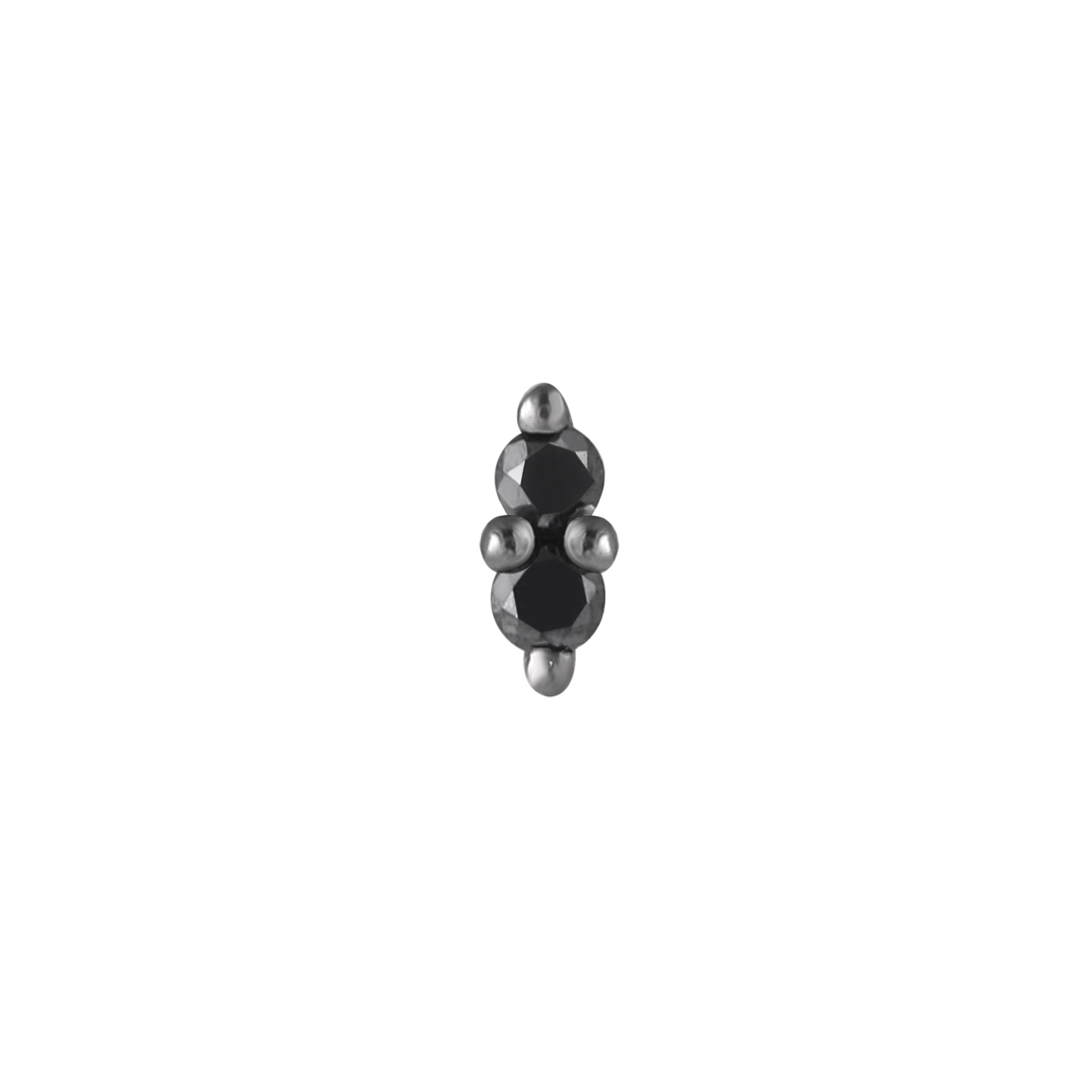 Mishka Prong 2 - Black Diamond + Rhodium - Threadless End