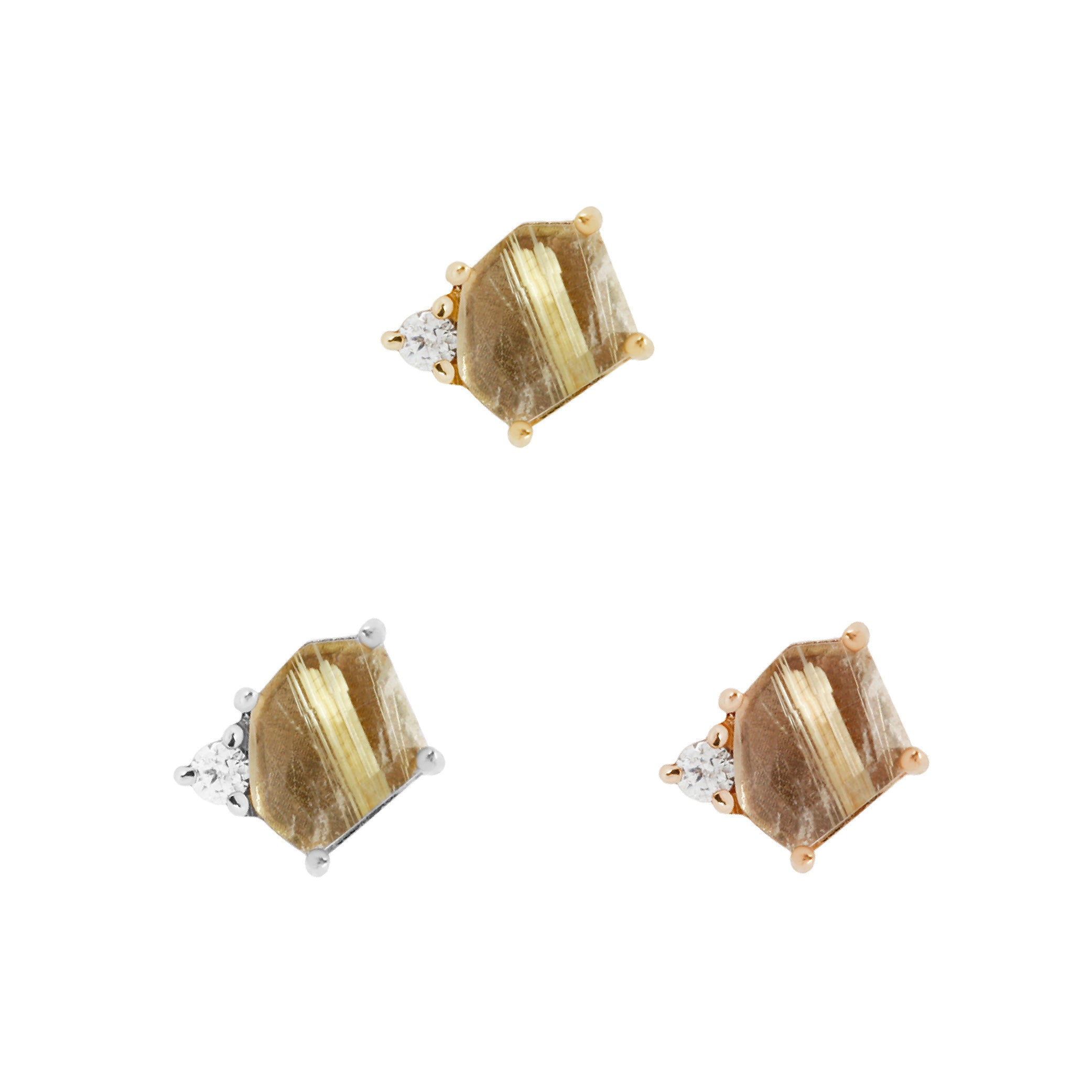 Elicit - Rutilated Quartz + CZ - Threadless End