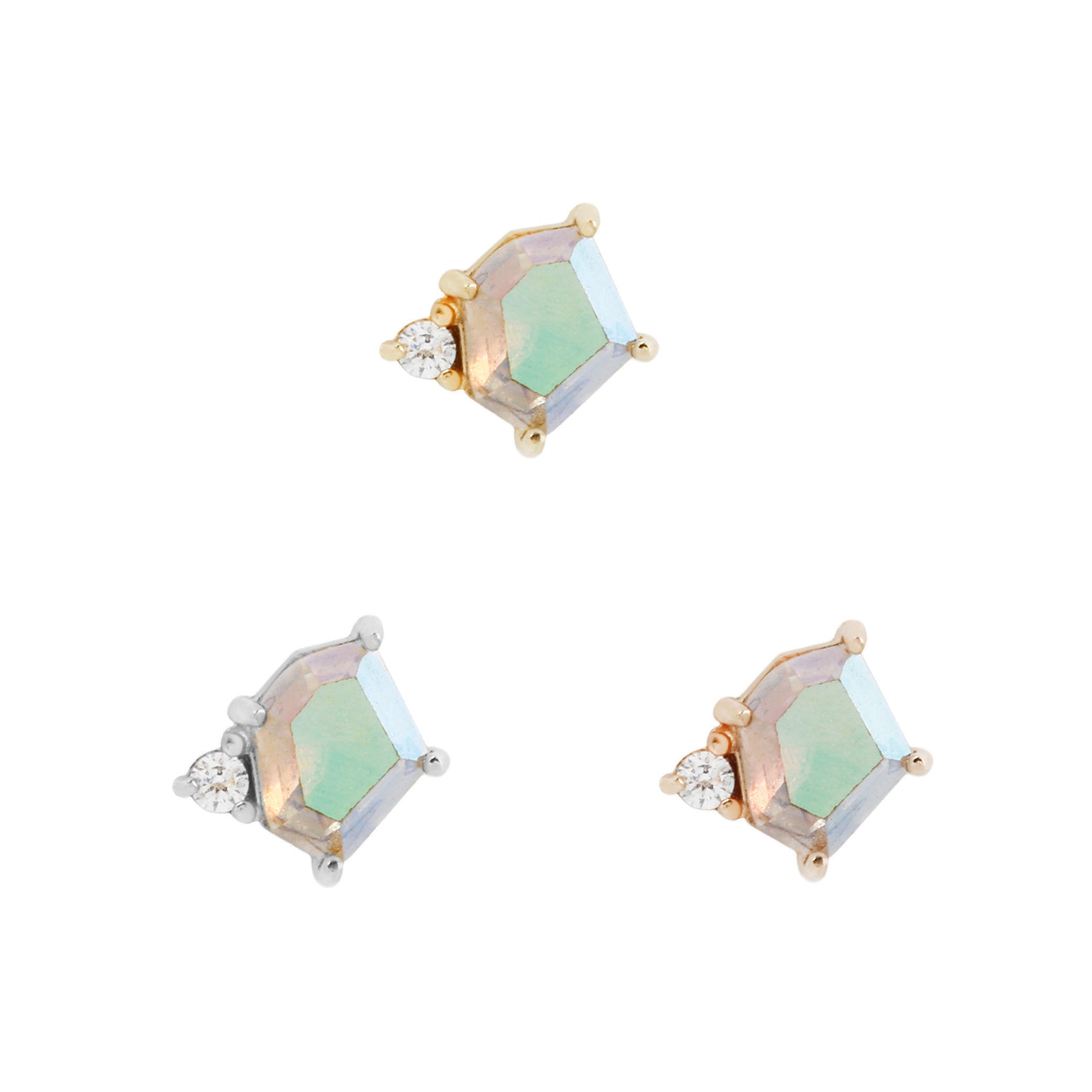 Elicit - Mercury Mist Topaz + CZ - Threadless End