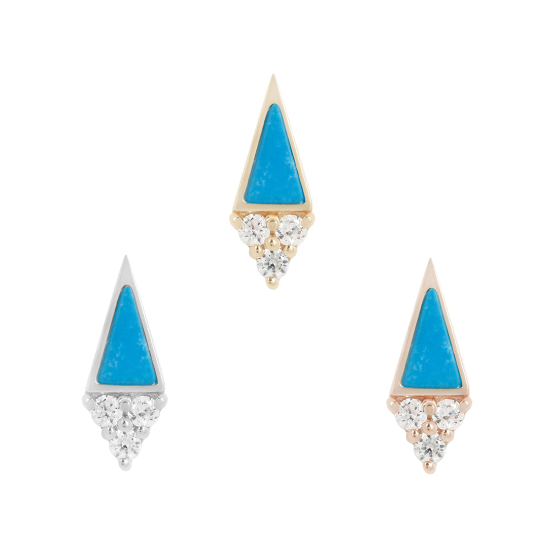 Spotlight - Turquoise + CZ - Threadless End