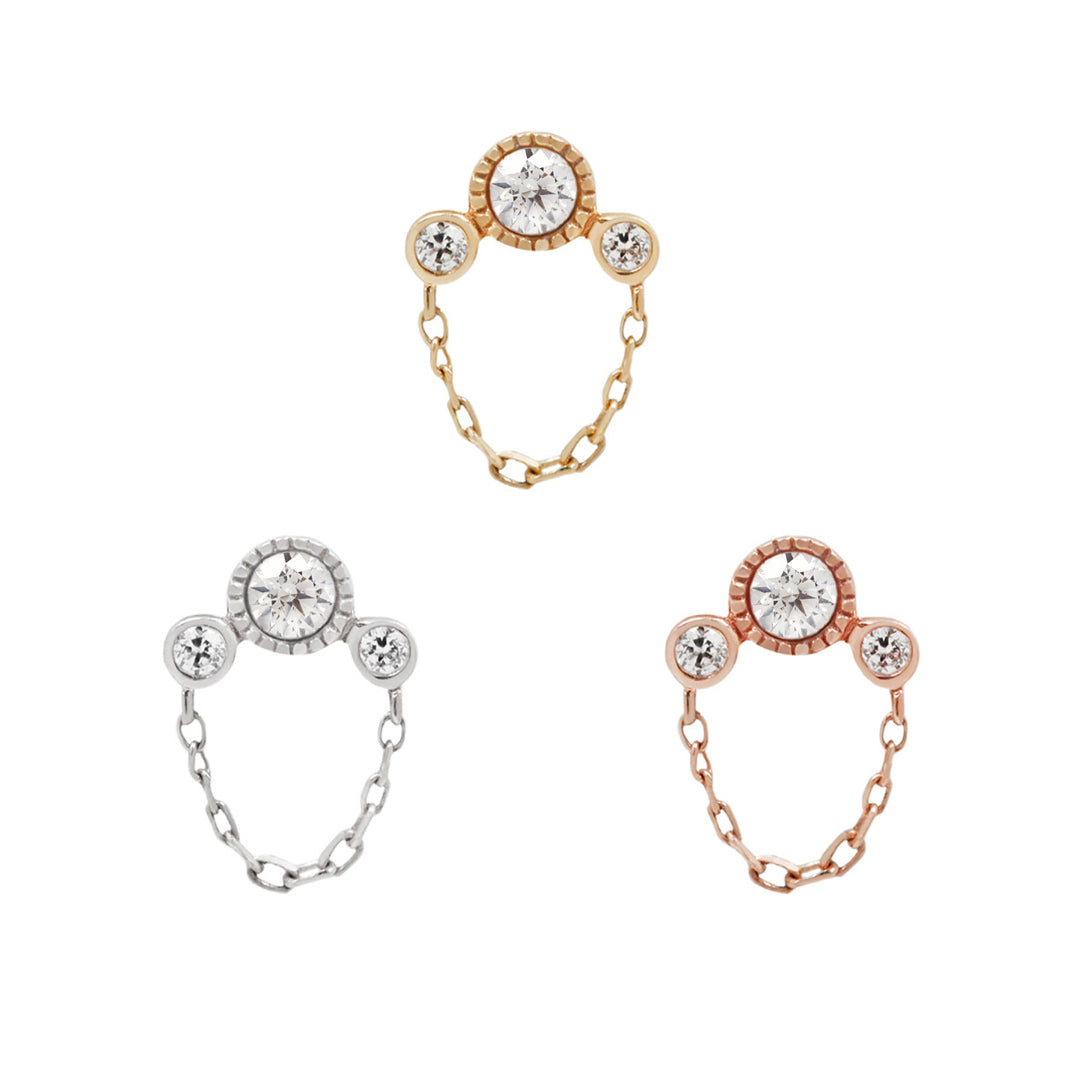 Halston CZ + Chain - Threadless End