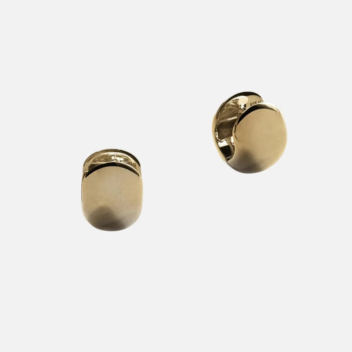 Cigar Band Hoop Earrings, Gold Plated, Large