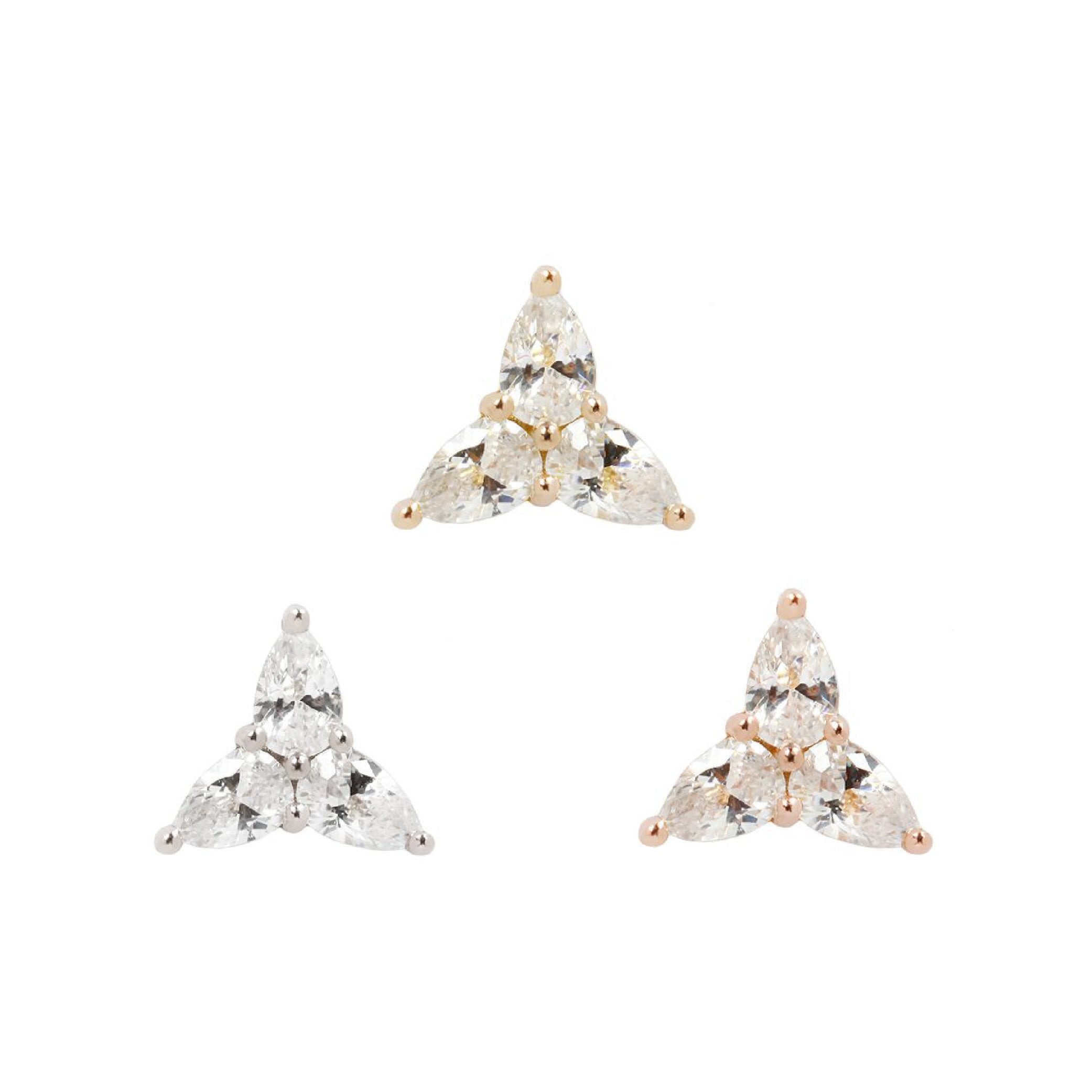 3 Little Pears - CZ - Threadless End