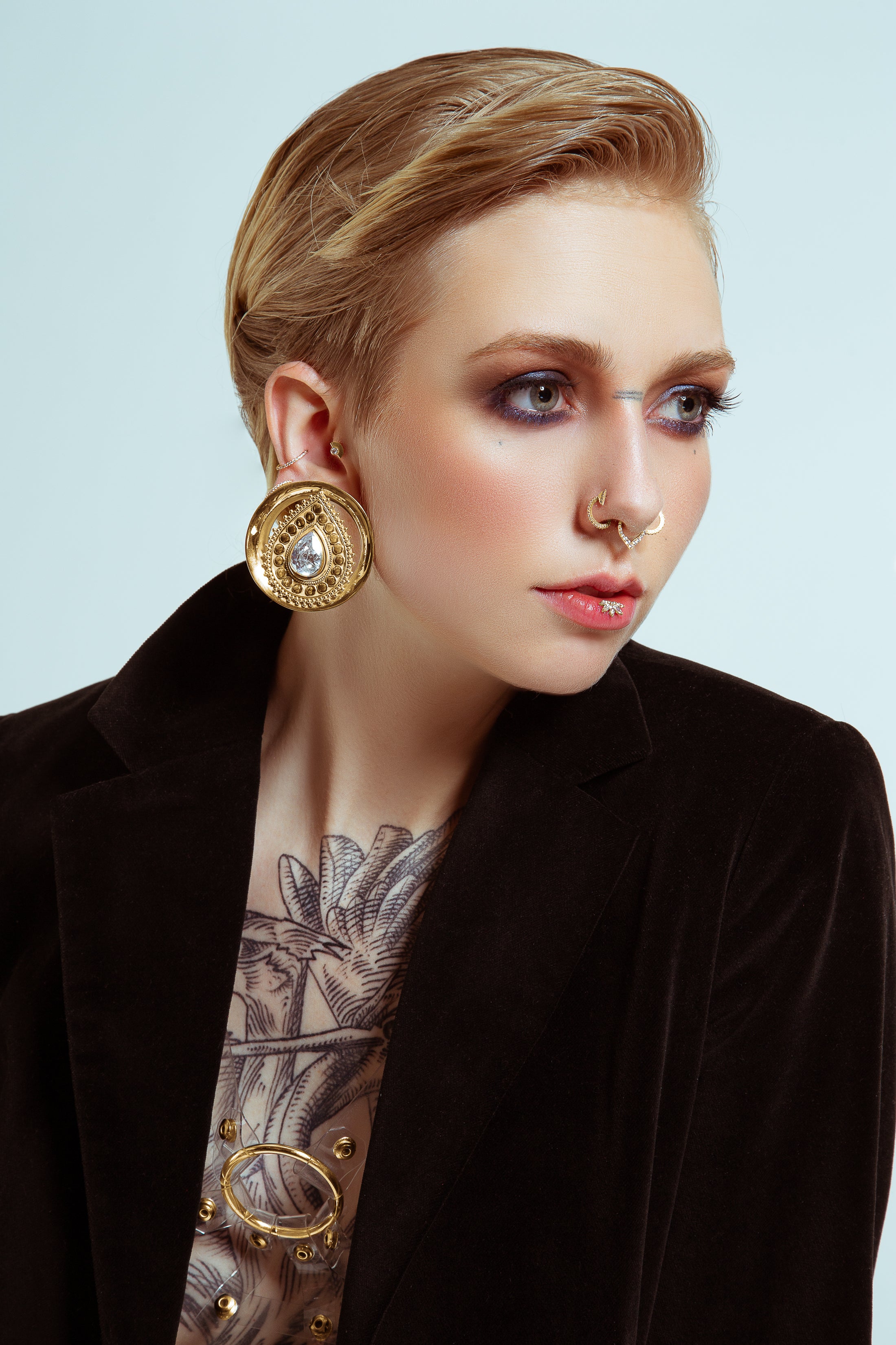 Deity Round Plugs - Yellow Gold Plated 4 Deity Round Plugs - Yellow Gold Plated