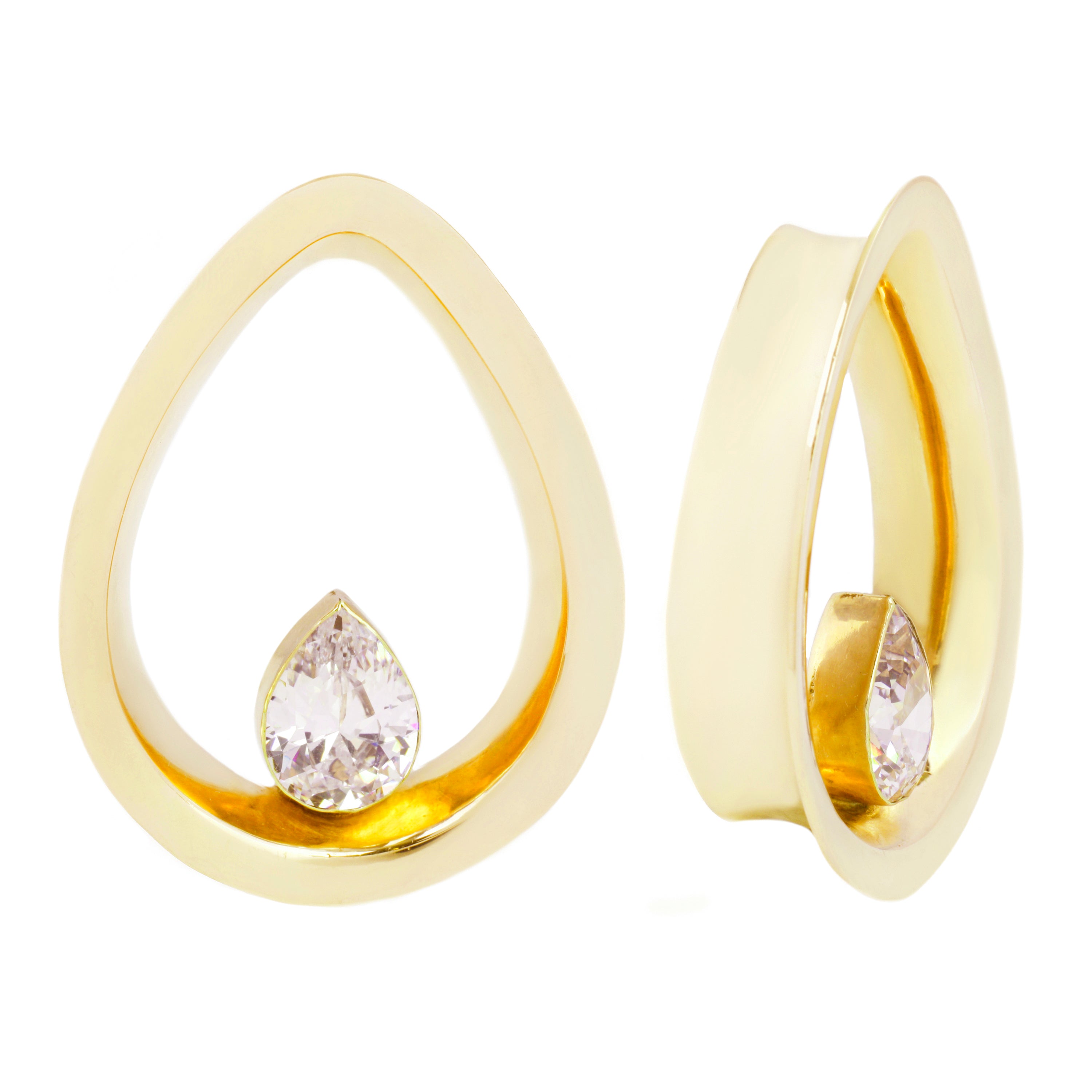 Evoke Mayan Teardrops - CZ - Yellow Gold Plated